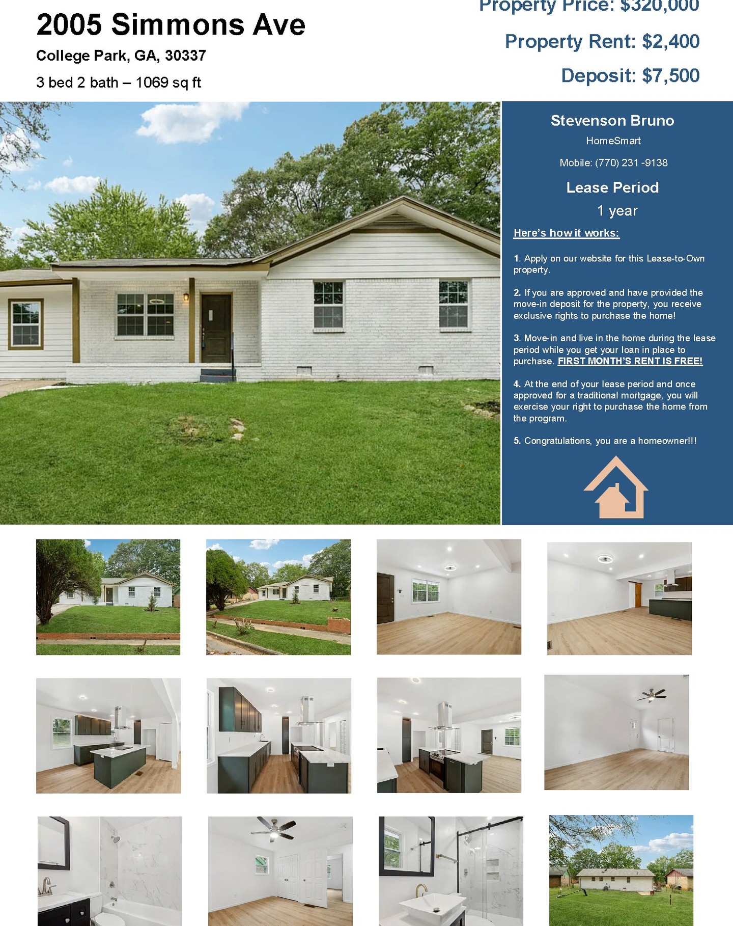3 bed 2 bath- 1069ft2 - $2,400 / Lease-to-Own #leasetoown #atlanta #renttoown
Lease-to-Own this beautifully remodeled home that offers modern living with all the conveniences you could ask for. Featuring 3 spacious bedrooms, 2 fully updated bathrooms, and a versatile bonus room, this home is perfect for families or professionals who need a dedicated office or a fun game room for the kids. Every inch of this property has been thoughtfully renovated, ensuring a seamless blend of style and functionality. Whether you're enjoying the open-concept living area, preparing meals in the sleek kitchen, or unwinding in the serene backyard, you'll appreciate the attention to detail throughout. Located in a prime spot, just less than 10 minutes from the airport, this home offers the perfect balance of comfort and accessibility. Ideal for travelers, commuters, or anyone who values proximity to essential amenities. Don't miss your chance to own this stunning, move-in-ready home in a fantastic location! You qualify for this property if the below describes you:
- You make 3x the rent in monthly (gross) income
- No felony convictions within the last 4 years
- No evictions within the last year
- Funds for Move-In Deposit
- No pending bankruptcy
- 550+ MINIMUM credit score
More details:
> Only $50 Application Fee!
> First Month's Rent Free!
> Ample time to get financing in place
> Close any time between 6 - 12 months of leasing
Copy and paste the link below to apply in minutes!
www.homes4assignment.com
Message for more details!
