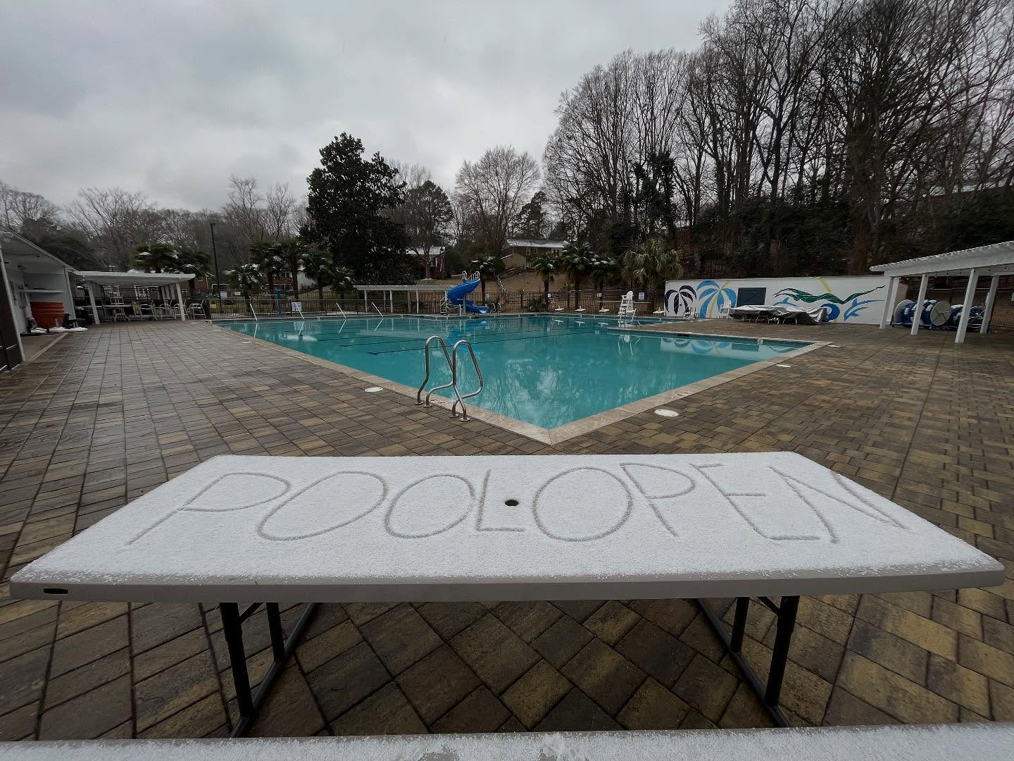 another beautiful #snowday at the pool! (pool is not really open 😉)