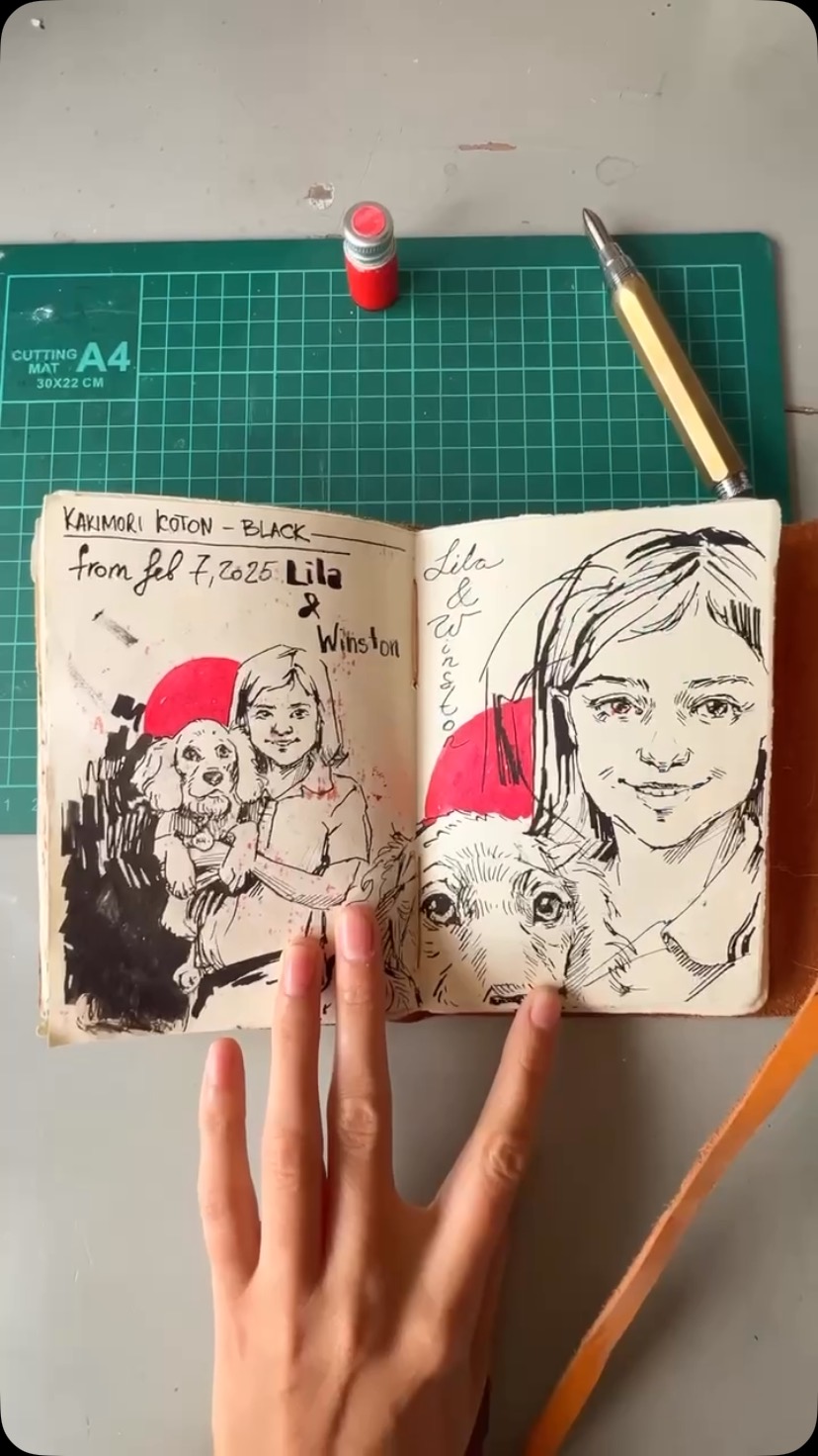 The way people use our journals is just on another level. 🙆🏽♂️🙆🏽♂️🙆🏽♂️ sometimes we just want to have our museum to showcase what y’all are doing. Massive shout-out to @elena.buya 🤗🤗🫶🏽🫶🏽 for being our brand ambassador. #erregattisketchbook #handcrafted #journal #doodling #sketches #leatherjournal check out our website link in our bio to get yours!