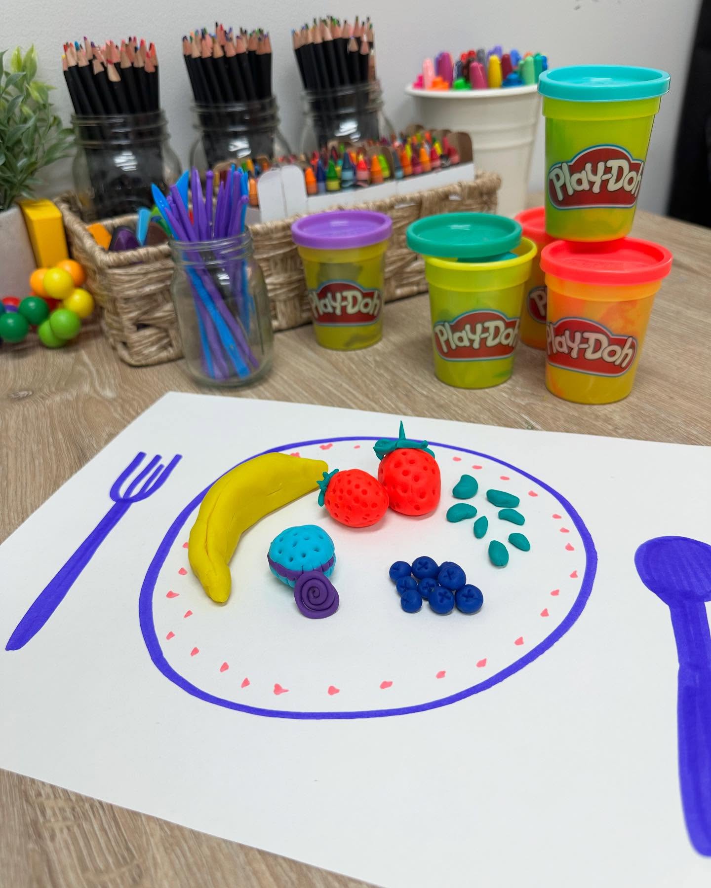 A feast for the senses, Play-Doh. It's more than meets the eye.
This playful material is versatile and familiar to most. I sometimes offer it as an opening activity to ease clients into the space or as a closing ritual to offer an opportunity for grounding. Play-doh offers a gentle way to connect with the body and the present moment.
The rhythmic motion of rolling, squishing, and shaping provides sensory input that soothes the nervous system, encourages regulation, and fosters a sense of safety.
Sometimes, healing starts in the hands before reaching the mind.
#artpsychotherapy #sensoryintegration #nervoussystemregulation #arttherapyinterventions