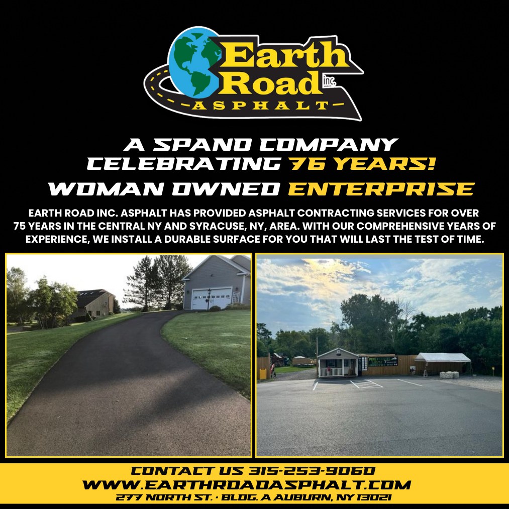 -> A WOMAN-OWNED ENTERPRISE
At Earth Road Inc. Asphalt, we take pride in being a leading woman-owned business in Central NY. Accredited by the Women’s Business Enterprise National Council, we are committed to excellence, innovation, and reliability in providing top-tier asphalt services.
Choose us for your next paving project and support a company that promotes diversity and empowerment in the industry!
#WomanOwnedBusiness #Empowerment #DiversityInConstruction #WBENC #ExcellenceInPaving
CONTACT US FOR YOUR QUOTE TODAY!
315-253-9060
#AsphaltPavingCentralNY #Perfection
#Paving #Milling #Sealcoating #Striping
#AmericanAsphaltWorkers #AsphaltLife #KickingAsphalt!
#AsphaltPavingCentralNY
#madeinamerica🇺🇸 #CommercialPaving #residentialpaving
#blacktop #EarthRoadAsphalt
https://bit.ly/2PwFZoN
277 North St. Bldg. A Auburn, NY 13021
