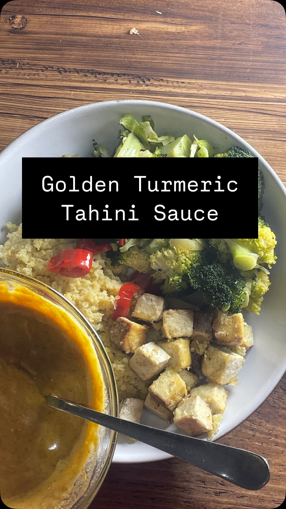 I love a quick mid-week bowl meal. Aim for 1/4 bowl to be protein (here I’ve used tofu, just pan fried with a little cumin. sometimes I add edamame beans or a fried egg for an extra protein boost) 1/4 of the bowl choose a whole grain ( I change between quinoa, millet, brown rice, buckwheat)
1/2 bowl veggies - I tend to just raid my fridge and use what I’ve got. Stir fry with olive oil and salt and pepper.
And the finally, the amazing golden sauce!! I didn’t measure and just did to taste: approx 1/4 cup tahini, 2 tsp turmeric, 2 tsp curry powder, little bit of honey, little bit of apple cider vinegar, warm water to get the right consistency and just whisked it up. #nutritionaltherapy #goldentahinisauce #bowlfood #quickmeals