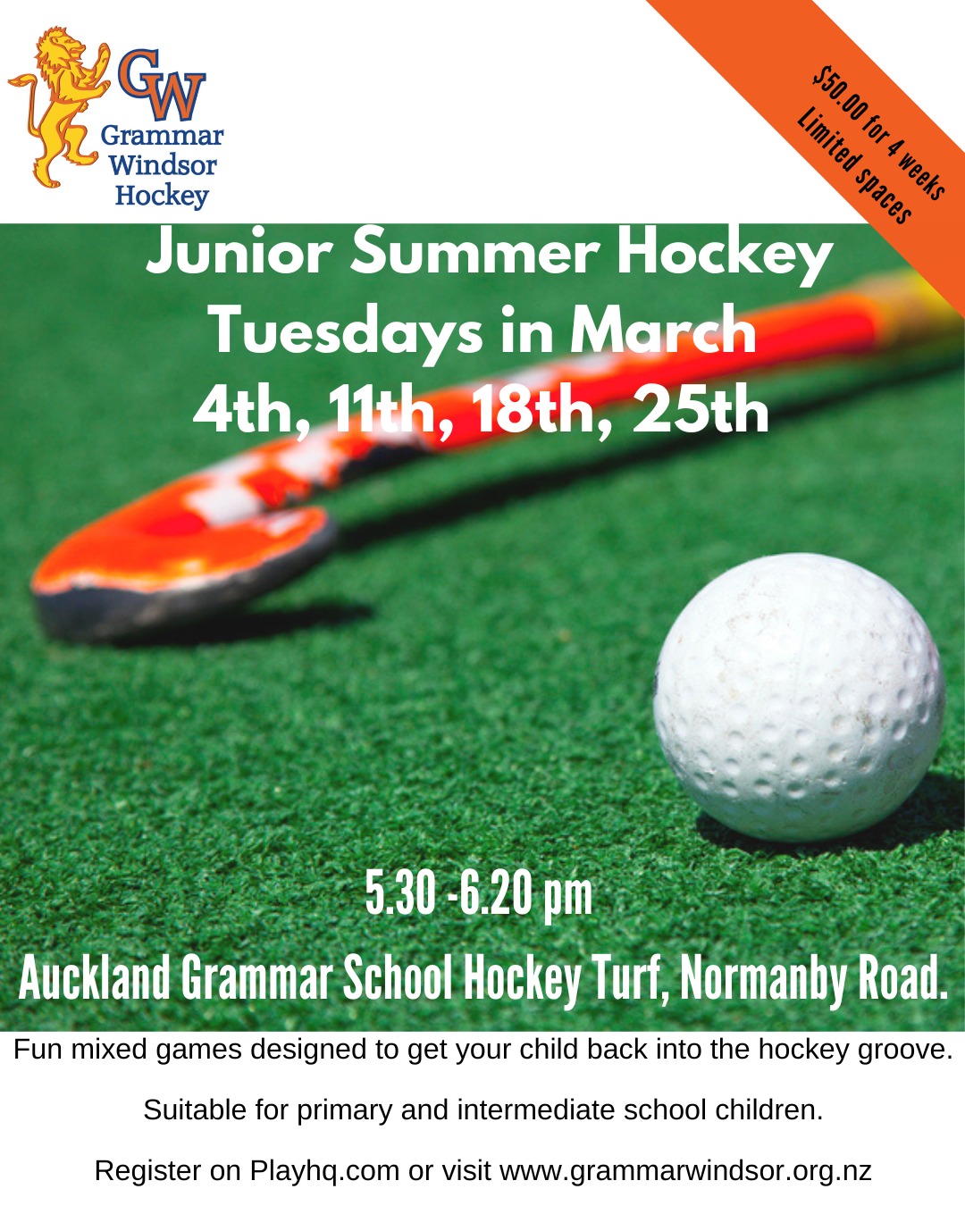 Grammar Windsor Hockey Club is running a short fun summer hockey programme to help get our junior players up and running for the season ahead.
Register now on PlayHQ
https://www.playhq.com/hockey-new-zealand/register/eee1b5