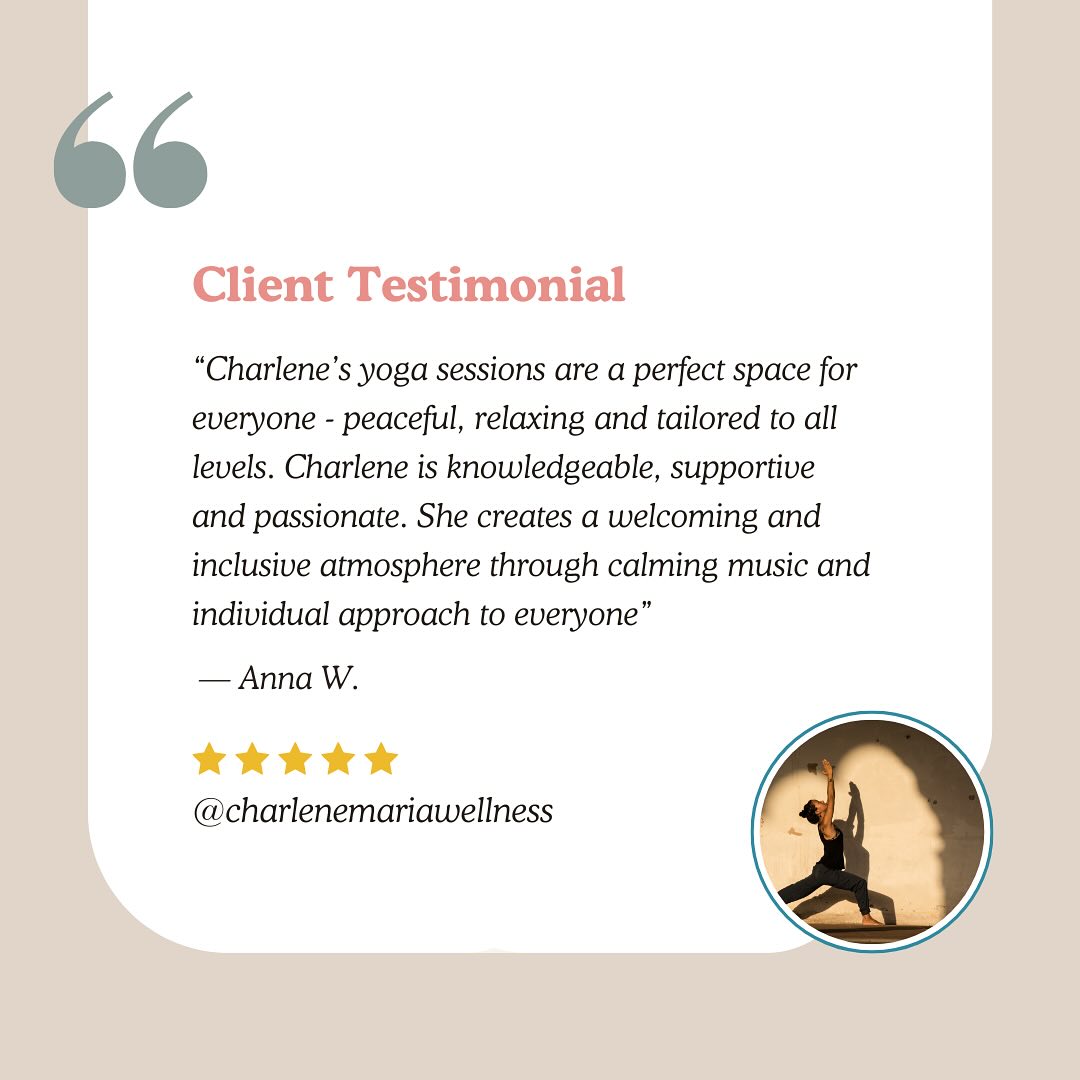 Thank you to my lovely yogi Anna for her kind words and wonderful review of my yoga class ✨💕 it means so much to me to get such lovely feedback and I’m thrilled you’re enjoying the classes 🥰.
Join us for yoga sessions at:
- The Beacon Centre, Harrow on Wednesday evenings at 7-8pm and Friday mornings at 10-11am or
- @actongardenscommunity on Thursday’s at 11am
Email- info@charlenemaria.co.uk or DM me to secure your place 🧘🏽♀️
#yoga #yogapractice #yogaclass