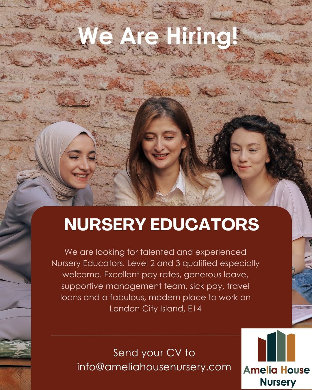 .
.
#leamouthpeninsula #londonchildcare #nurserydecor #nurseryroom #baby #toddler
We are hiring at Amelia House Nursery, 31 Hopewell Square, London City Island, E14 0SY
.
.Find out more on our website www.ameliahousenursery.com
#LondonCityIsland #theislander #GoodluckHope #ameliahousenursery #businessowners #london #eastlondon #eastlondonnursery #meettheislanders #nursery