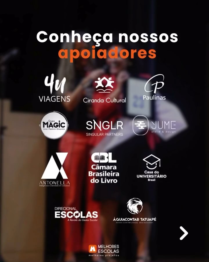 Está chegando a 4ª edição do Prêmio Melhores Escolas Melhores Projetos e não podemos deixar de falar daqueles que tornam esse evento possível.
Conheça alguns dos nossos apoiadores, que são essenciais para a realização desse evento. Eles acreditam no poder da educação e, com seu apoio, ajudam a potencializa-la.
Agradecemos a esses apoiadores, que apoiam nossa causa e acreditam na educação como ferramenta transformadora.
Agora, convidamos você a também fazer parte dessa jornada. Apoie o MEMP e faça parte da diferença.
#melhorescolaseprojetos #memp #4edicao #educacao #premio #cerimonia #apoiadores #facapartedadiferenca #educaçãotransformadora