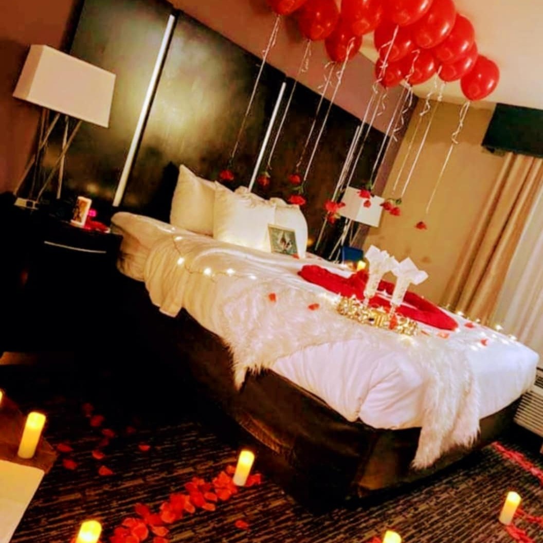 **✨ Luxury Room Décor Experience: Elevate Your Celebration ✨**
Transform any space into a breathtaking celebration with our exquisite room décor packages. Whether it's a romantic anniversary, an unforgettable birthday, or a special surprise for your loved one, our tailored designs set the perfect atmosphere.
🌹 **Package Highlights:**
🎈 **Elegant Balloon Displays**: Heart-shaped, metallic, or classic balloons arranged artistically to complement your theme.
💡 **Romantic Lighting**: LED candles and soft, ambient lighting to create a magical ambiance.
📸 **Personalized Touches**: Custom messages, photo displays, and themed accessories for a memorable experience.
🎁 **Luxury Details**: Rose petals, bespoke gifts, and high-end décor elements for a sophisticated finish.
❤️ **Perfect for:**
Anniversaries, Proposals, Birthdays, and Romantic Getaways.
✨ **Book Your Dream Setup Today!**
Let us handle the details while you enjoy the moment.
📲 **DM to Reserve Now!**
#RoomDecor #LuxuryDecor #RomanticSurprise #BirthdayDecor #AnniversarySurprise #LuxuryExperience #EventStyling #BalloonDecor #SurpriseSetup #SpecialMoments #CelebrateInStyle #EventDecor #RomanticGetaway #LuxuryCelebration #UnforgettableMoments #BookNow