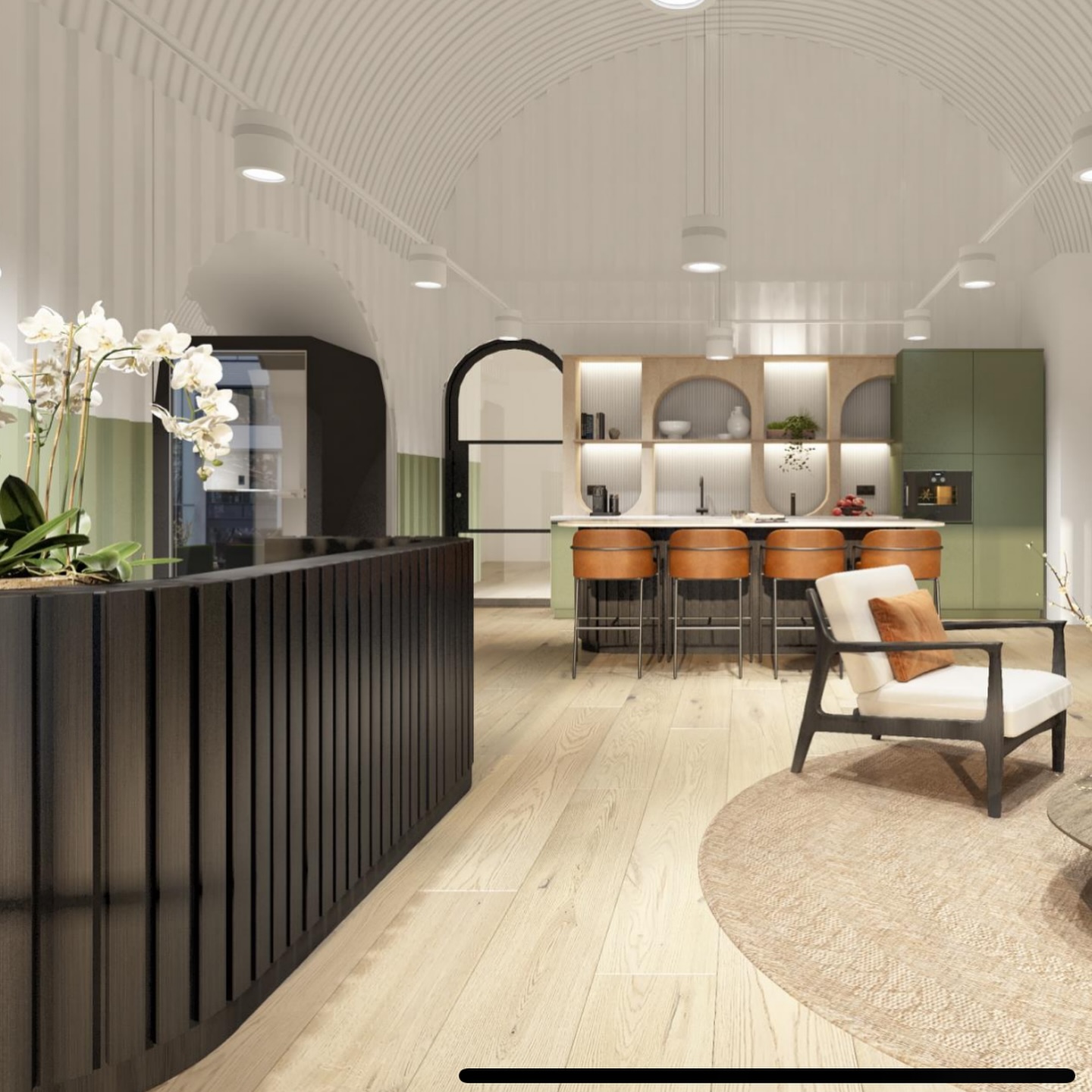 When you’re given a really ugly building to work with - this just goes to show - with a sprinkle of creativity and a lot of imagination you can make any space into a nice place to work…. Not just because I changed the floor - but clever use of paint, feature joinery and lighting helped really bring this arch to life. Slide left to see the space “before”. #underneaththearches #bermondsey #coolspaces @athena_fitout