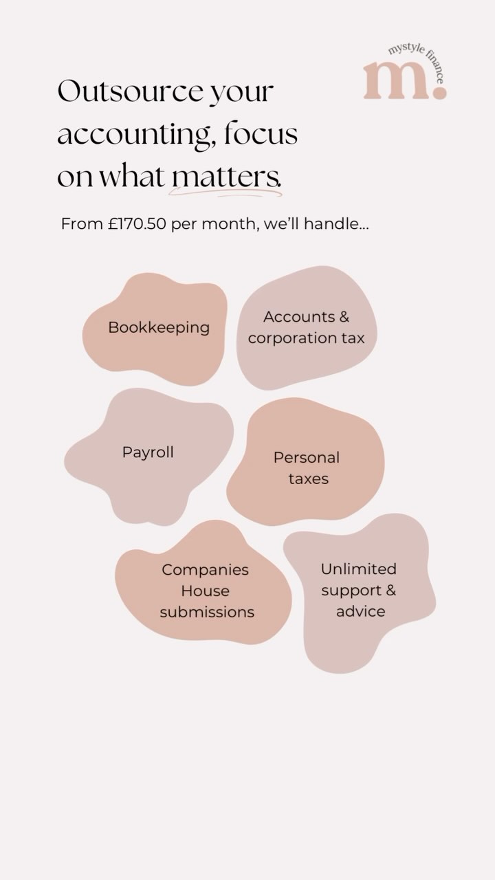 Fully managed accounting & tax packages from £170.50 per month. ✨ this includes:
• 121 support from your very own, dedicated accountant
• Bookkeeping
• Accounts preparation & submission
• Corporation tax return preparation & submission
• Self assessment tax return preparation & submission
• Monthly management reports
• All Companies House filings & fees
• Director payroll submissions
• Xero software subscription
• Hubdoc software subscription
• Liasing with HMRC on your behalf
• Unlimited support & advice
DM us for a no obligation virtual coffee ☕️✨
#smallbusinessuk #womeninbusiness #smallbusiness #womeninbusinessuk #selfemployed #taxtips #tax #business #freelancer