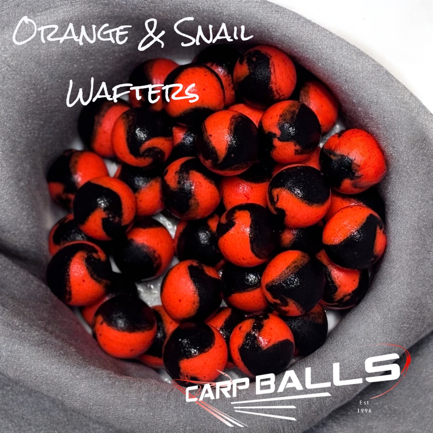 Orange & Snail 14mm Wafters #carpballs #carpbait #hookbaits #wafters #carpfishing #orange #snail