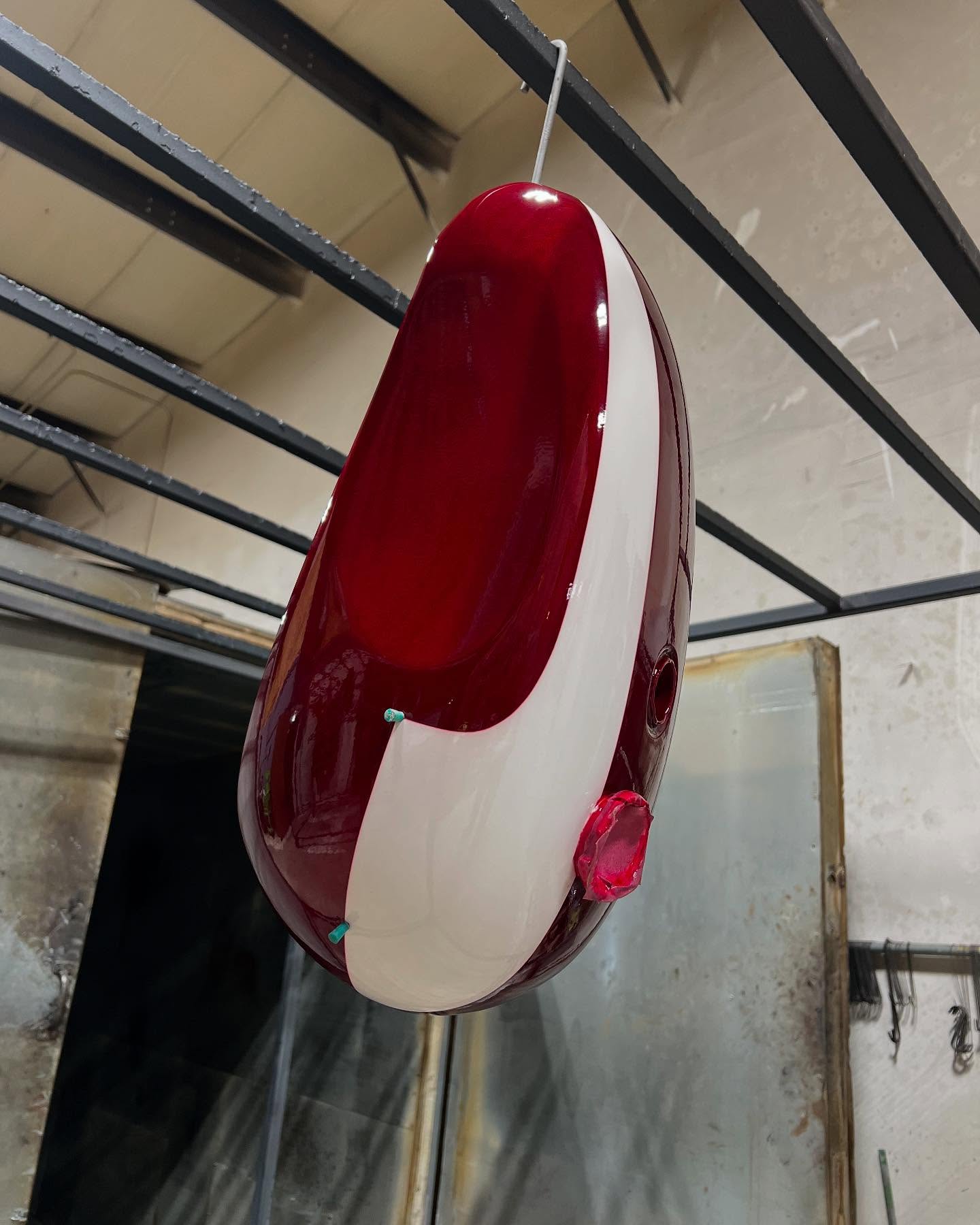 Fully Powder Coated Tank. Illusion cherry red & Super mirror white. By @john_jorgensen_music