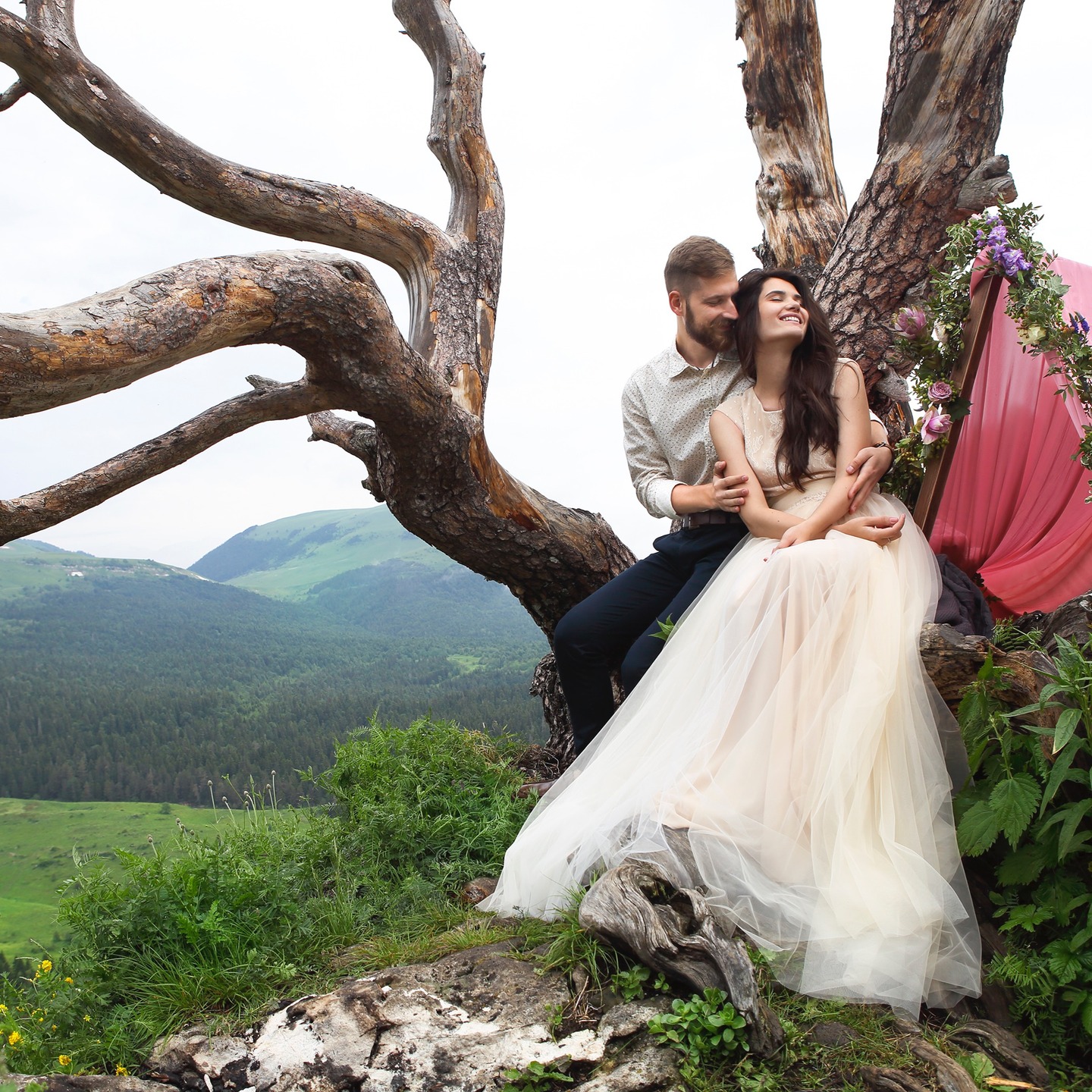 Anyone who's anyone loves a good cuddle in a tree in formalwear.