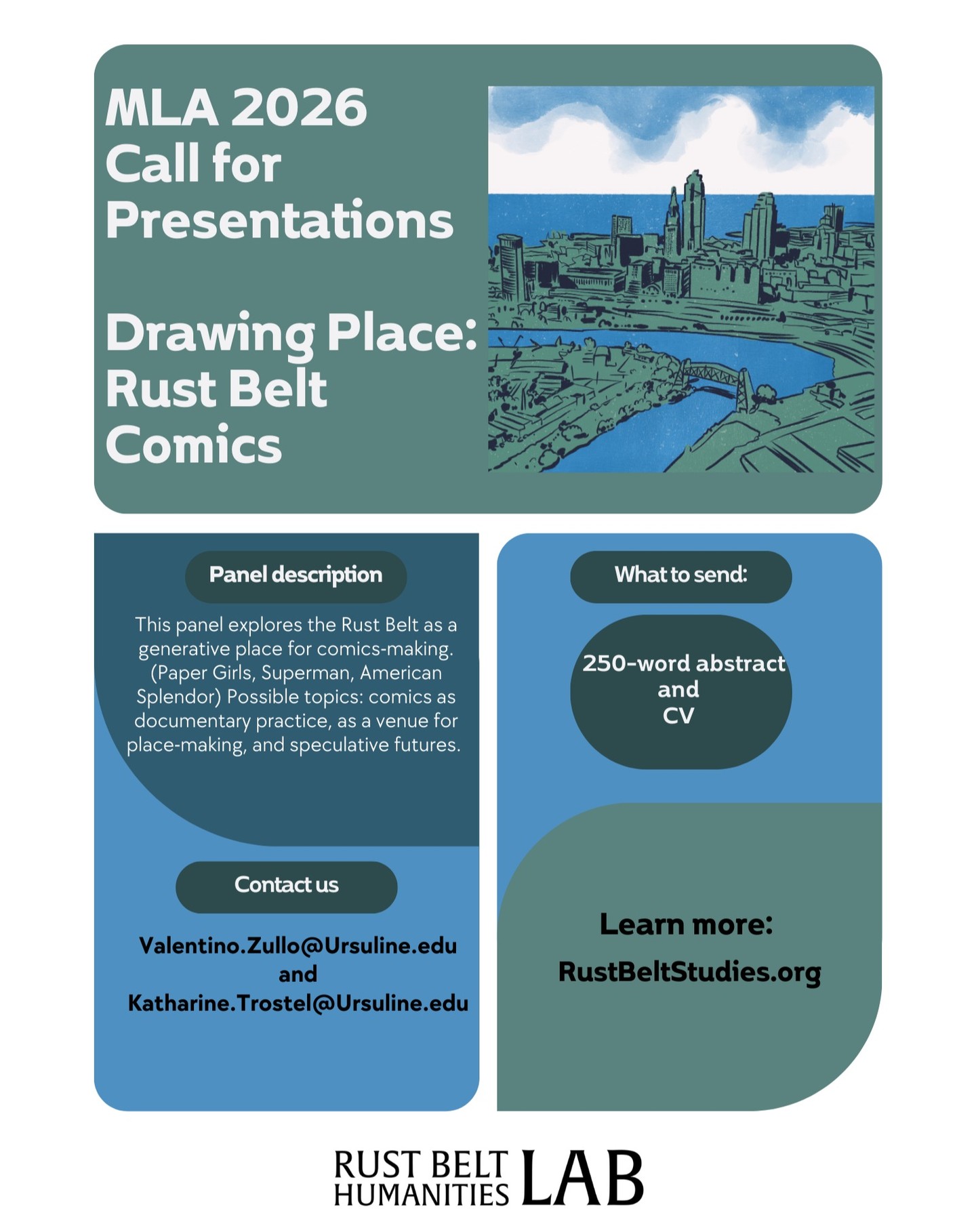 Interested in how comics document place? Consider submitting an abstract for a proposed panel on Rust Belt comics for the 2026 MLA conference in Toronto.
#rustbeltlab #comics Learn more about our work at www.rustbeltlab.org