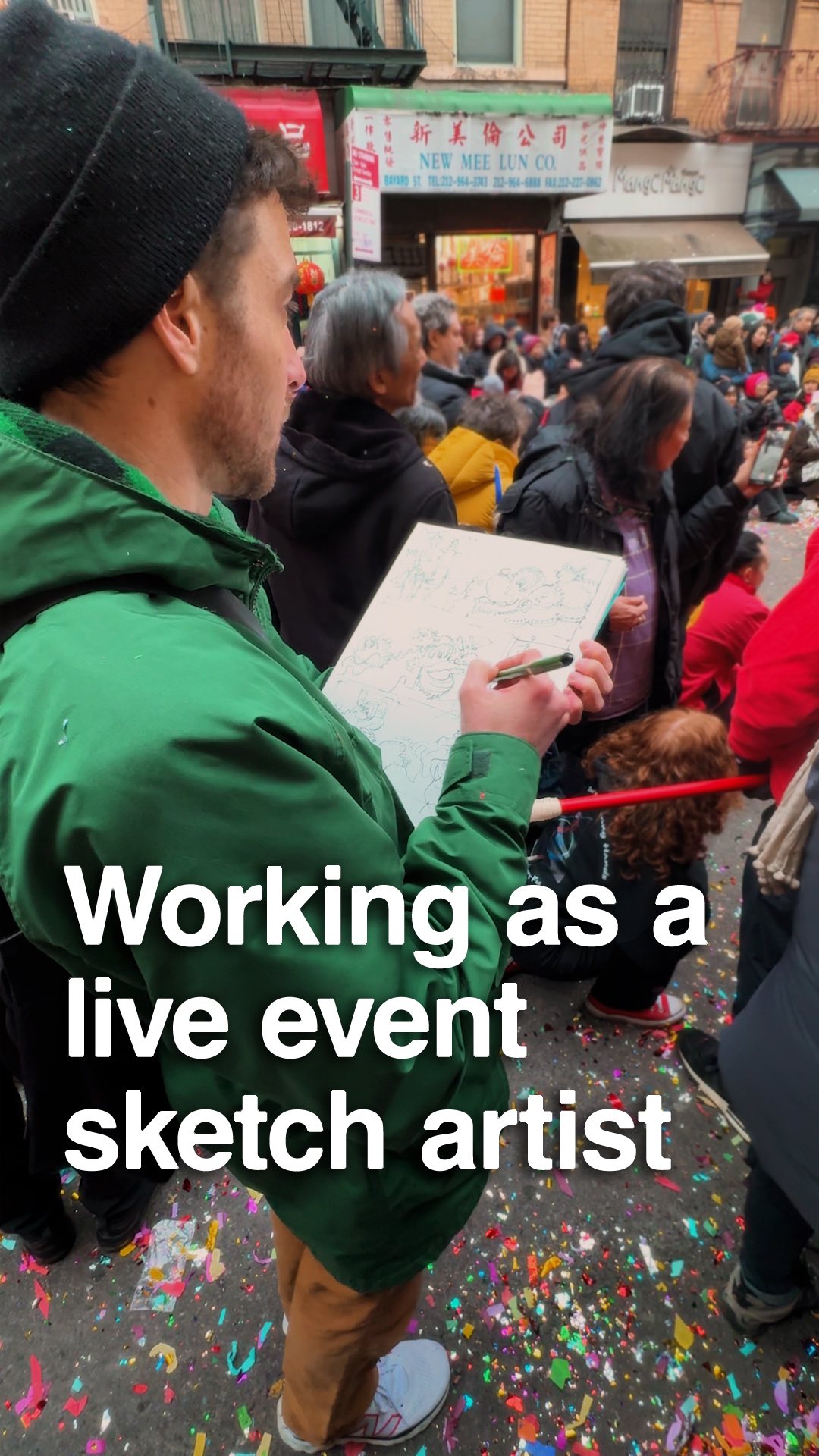 Nothing beats drawing on location, but sometimes a little extra drawing or painting in the studio goes a long way. Here’s a quick look into my process using reportage from the Lunar New Year celebrations as an example. 🐍 Regardless of the subject or style, the goal is to complete (but preserve!) the feeling of the original sketches. After all, that’s the beauty of this craft! Between starting and finishing each image, there are a series of quick decisions that come together and since I could go on about this stuff forever, I’ve made a whole course about it. If you’d like to learn the same skills yourself, check out Zero to Sixty Sketchbook School, which kicks off on March 04 🏁🔥 #drawing #reportageillustration #urbansketching #nyc #artist