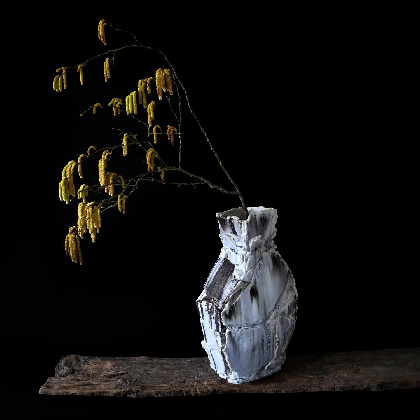 A while ago I shared a story showing a new piece in progress that marked a new direction in my work. Well here it is fired and finished and I couldn’t be more delighted with how it’s turned out. It’s very exciting.
Flask Vessel
Porcelain and Stoneware, reactive slip , glaze. Multiple firings
w24, d19, h44 cm
Spring is finally in the air here in the UK. Where I live, in the Hertfordshire countryside, the lanes are dusted with snowdrops, the first few daffodils are opening and if you look closely you can see tiny leaf buds covering the hedgerows, a hint of the green (and pleasant) soon to come. Of course the trees have been quietly flowering for weeks so I ‘borrowed’ these beautiful catkins for my photograph.
•
•
•
@kalpaartliving
#sculpture
#art
#ukartist
#sculpturalvessel
#newwork
#firedthings
#katewindibankart
#ceramics
#ceramicart
#ceramica
#céramique
#contemporaryceramics
#contemporarysculpture
#contemporarycraft
#interiordesign
#interiorbeauty
#naturedesign
#sculpture
#art
#wabisabi
#clay
#陶芸
#ccdirectory
#craftpottersassociation