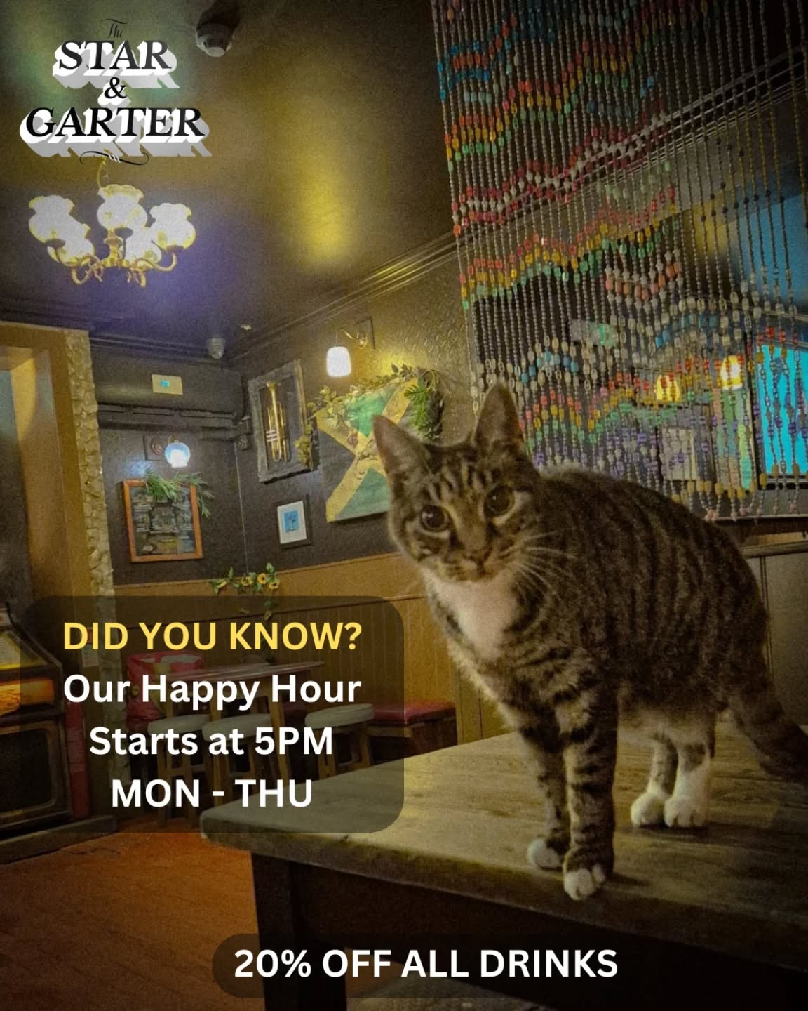 20% off ALL Drinks with our Happy Hours! 😃 🍺
Mondays - Thursdays 5PM - 7PM 🔥
Don’t miss out and come save that extra change 😉
How happy do you feel on Happy Hour? 🍻
#starandgarterbristol #bristol #stpauls #montpelier #happyhour #moneysaving #wrayandnephew #RumPunch #rum #studentnight #student #pub #lagers #beer