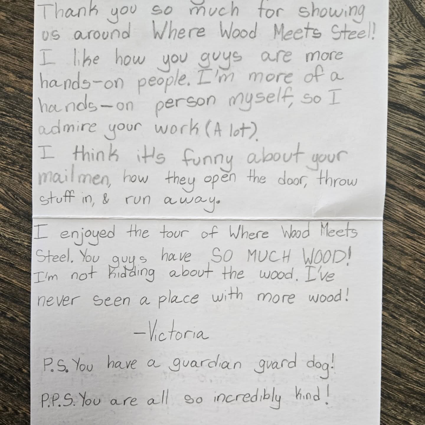 We have given a lot of tours over the years to students from all sorts of schools, clubs and organizations from teenagers to retirees. We have to say, these elementary kids asked the best questions and showed a refreshing enthusiasm. Swipe for the famous Guardian Guard Dog in her favorite element.
.
#customdesign
#woodworking
#customfurniture
#wood
#woodslabs
#urbanwood
#urbanlumber
#woodshop
#shopdog