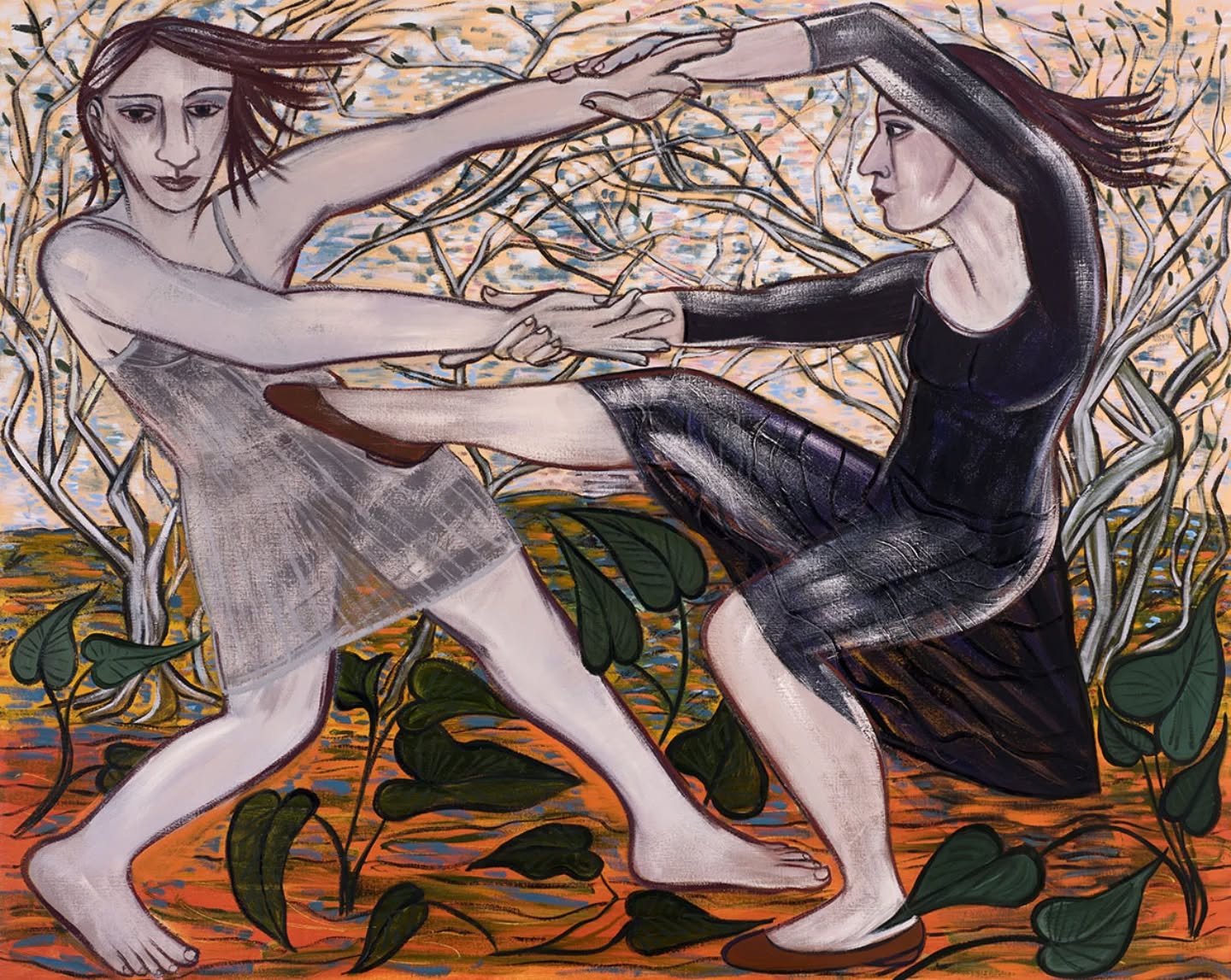 The Women Players find collaborative team exercise most helpful in the preparation for the Tournament.
@johnsteedartist #instagramimagetennis @new.balls.please #eileencooper