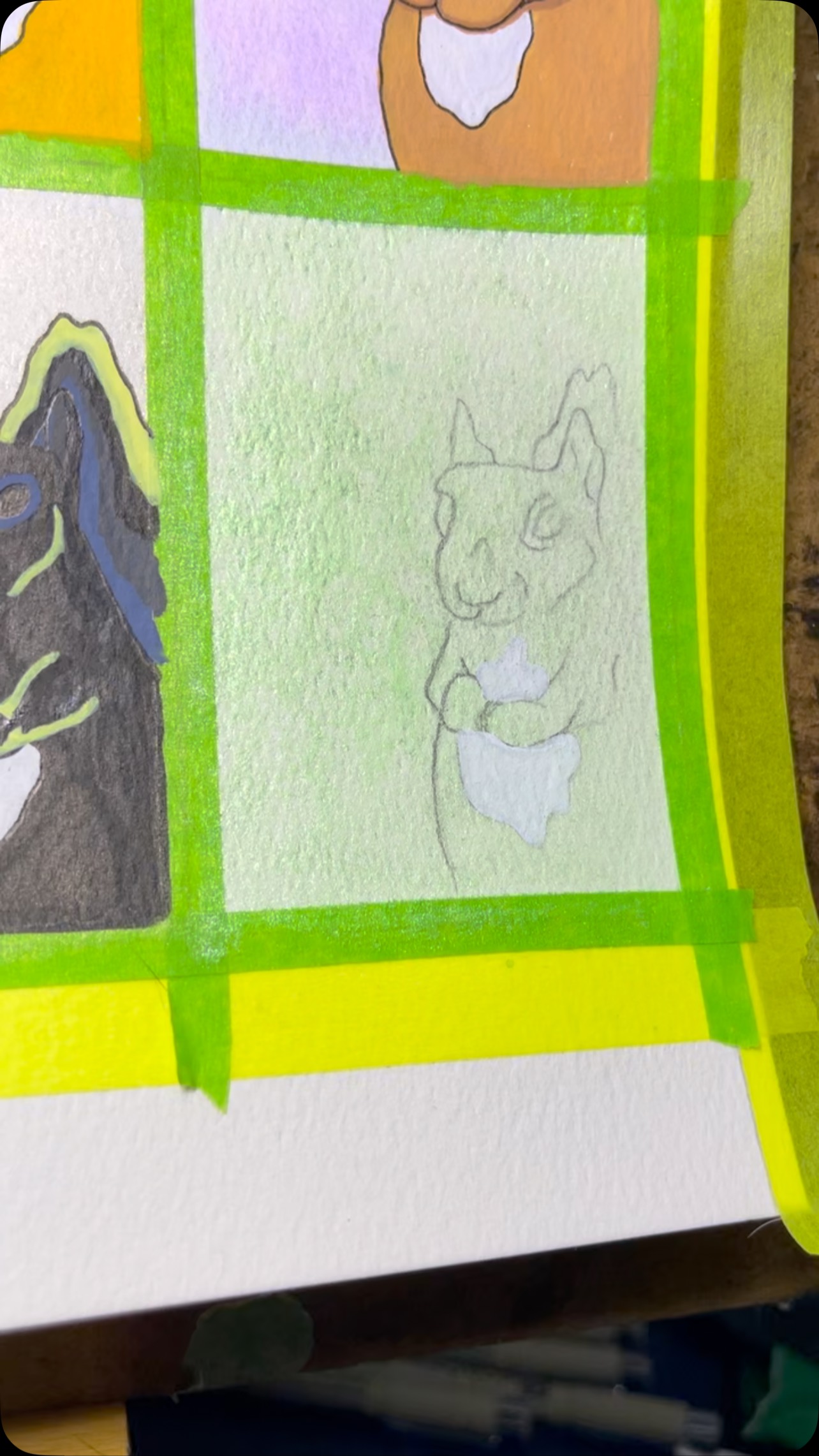 Neon squirrels *unts unts unts unts* 🪩 #squirrelart #squirrels #90scolors #acrylicpaintmarkers #acrylicmarkers #acrylicpainting #squirrelpainting #monochromaticpainting #neoncolors #neonlights #transitionart