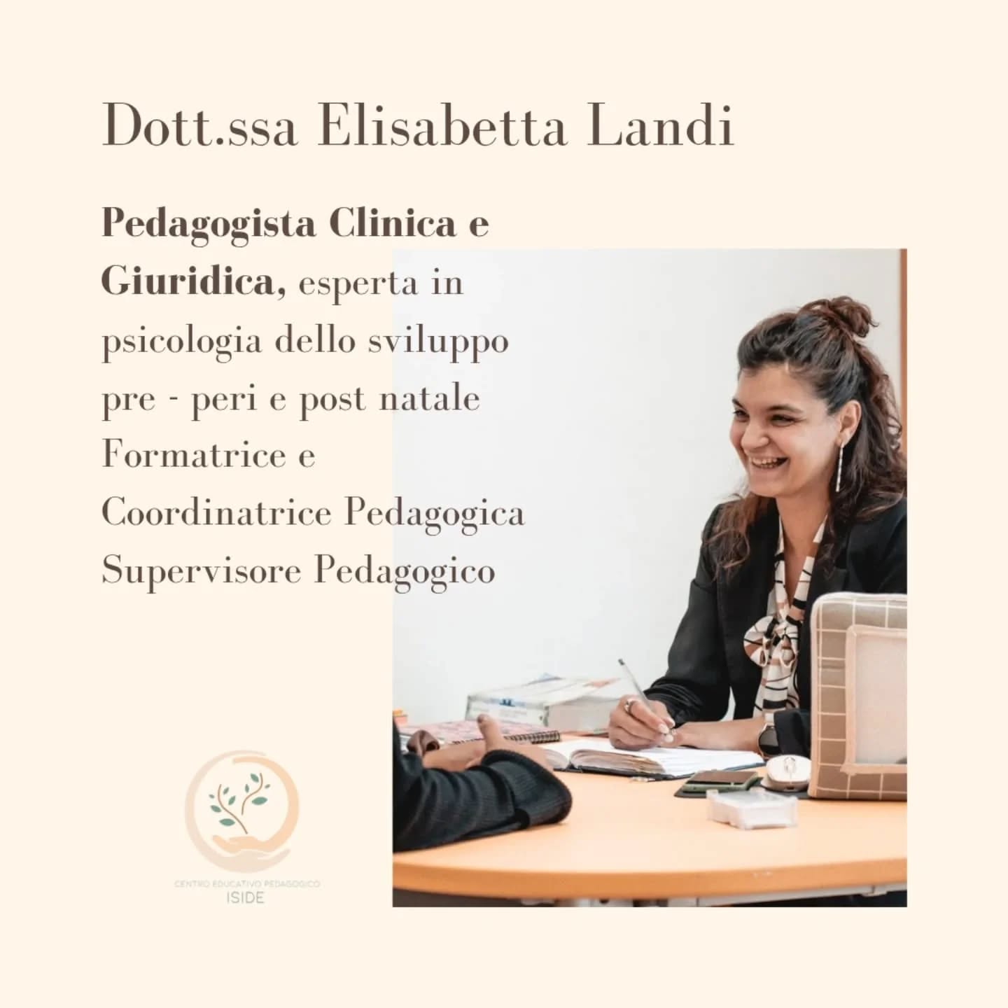 𝐃𝐨𝐭𝐭.𝐬𝐬𝐚 𝐄𝐥𝐢𝐬𝐚𝐛𝐞𝐭𝐭𝐚 𝐋𝐚𝐧𝐝𝐢
Pedagogista clinica e giuridica
Formatrice
Titolare dell'asilo nido @asilo_nido_villa_villacolle
La nostra presidentessa e il fiume in piena di idee e progetti.
Servizi di consulenza dedicata alle coppie, genitori e consulenza Aziendale !
Per informazioni
pedagogistalandi@gmail.com
#pedagogista #educazionerispettosa #asilonido #comitatopedagogicoterritoriale #coordinamento #formazione #supervisione #educatori #insegnanti