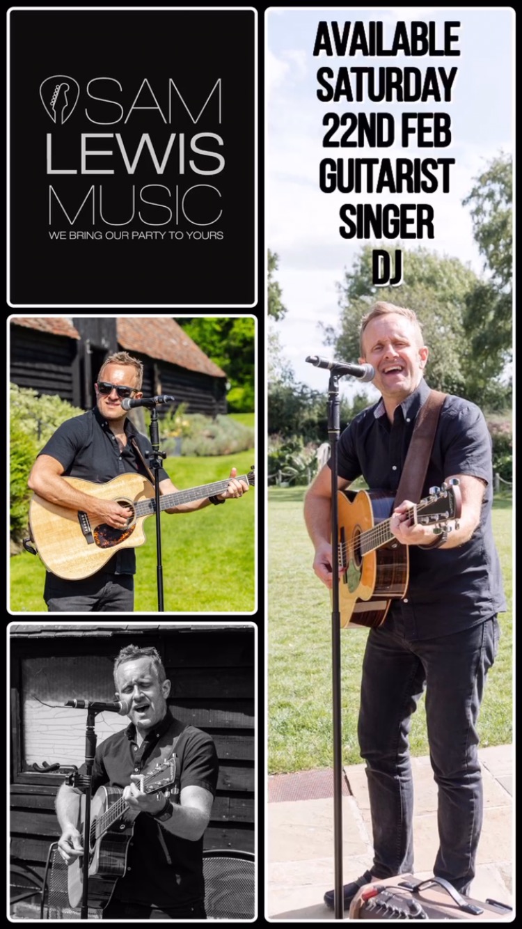 🔲 AVAILABLE TODAY LAST MINUTE!
🔲 ANY TAKERS?
🔲 MAKE ME AN OFFER 😂
🌎 www.samlewismusic.com
#HertfordshireWeddingMusic #HertfordshireWeddingBand #HertfordshireWeddingSupplier #HertfordshireFunctionBand #HertfordshirePartyMusic #HertfordshirePartyBand #HertfordshirePubBand #LondonPartyMusic #LondonPartyBand #LondonFunctionBand #LondonPubBand #LondonWeddingSupplier #HertsWeddingMusic #HertsWeddingBand #HertsFunctionBand #HertsWeddingSupplier #HitchinWeddingBand #HitchinPartyBand #HitchinPubBand #HitchinWeddingSupplier #LiveMusicLondon #LiveMusicHitchin #LiveMusicBucks #LiveMusicHerts #LiveMusicBeds #SamLewisBand #SamLewisMusic #SamLewisWeddingAndPartyBand #SamLewisHertfordshire #SamLewisSinger