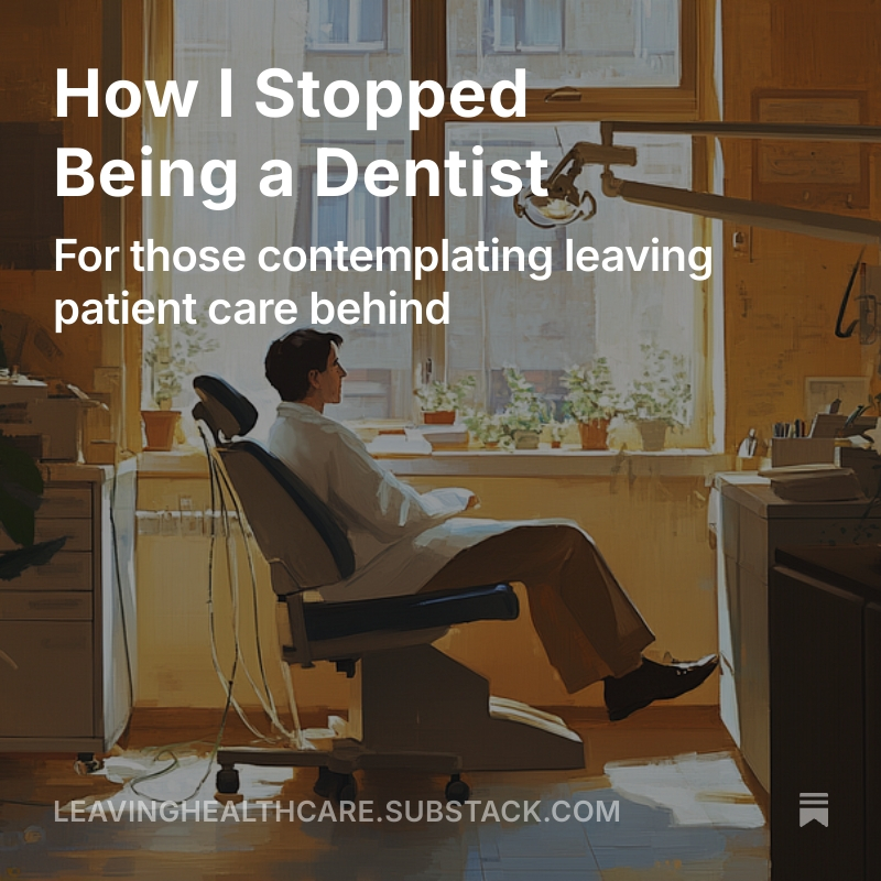 I love my profession, but at some point I wanted to pursue my extracurricular activities more than patient care. If you're considering spending less time chairside, here are some ways you can still earn a living.
Substack link is in my bio.