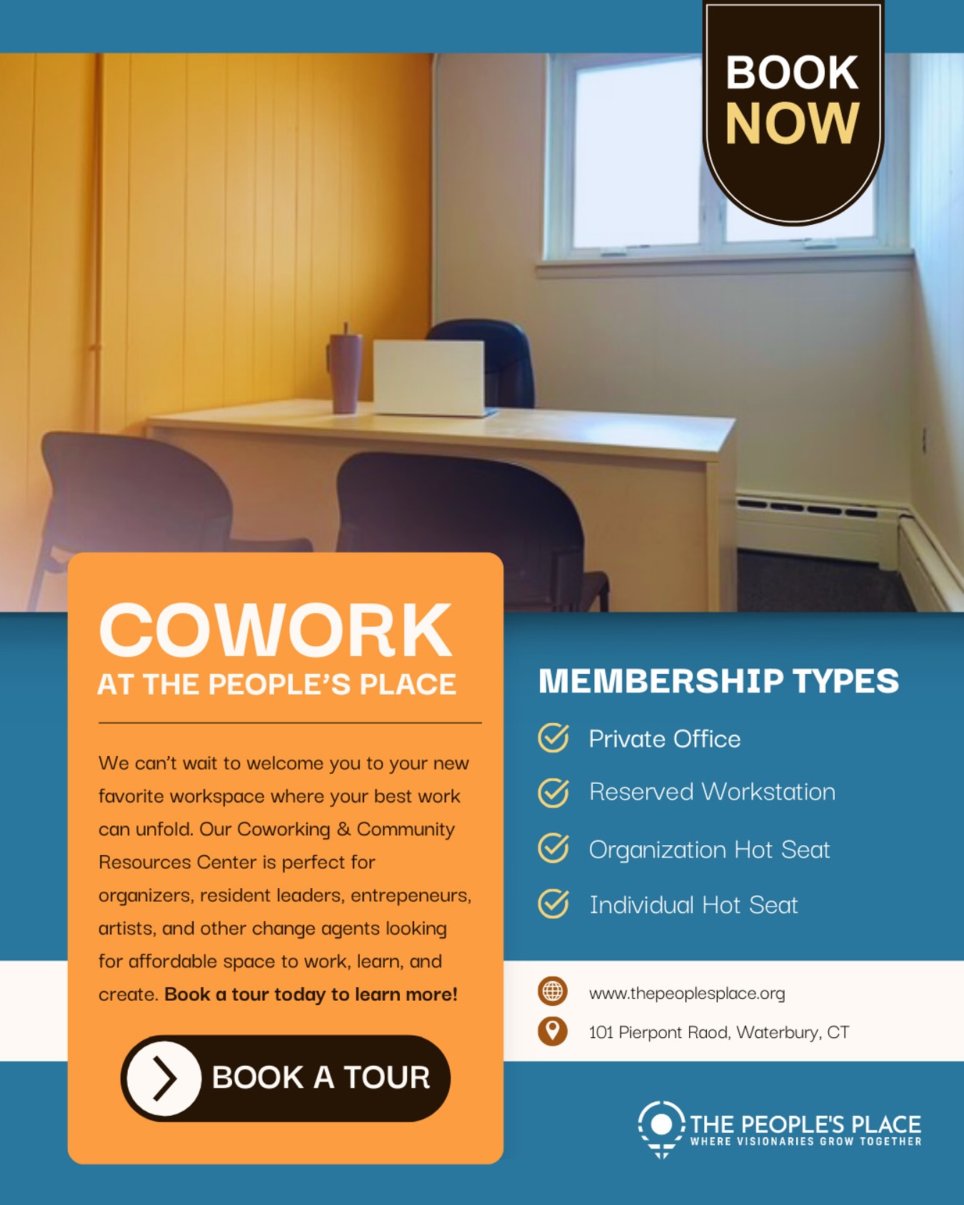 ✨ COME COWORK AT THE PEOPLE’S PLACE! ✨
We can’t wait to welcome you to your new favorite workspace where your best work can unfold.
📍Over the last several months, TPP has worked diligently to renovate the old Stone Academy building at 101 Pierpont Road into a vibrant collaborative working environment — with you in mind!
🏢 Our Coworking & Community Resources Center is perfect for organizers, resident leaders, entrepeneurs, artists, and other change agents looking for affordable space to work, learn, and create.
📲 Book a tour today to learn more! #linkinbio