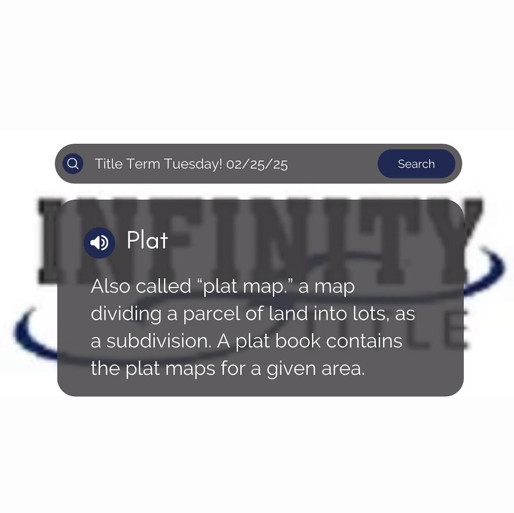 Title Term Tuesday. Term : Plat #closewithus #infinitytitle #close #with #us