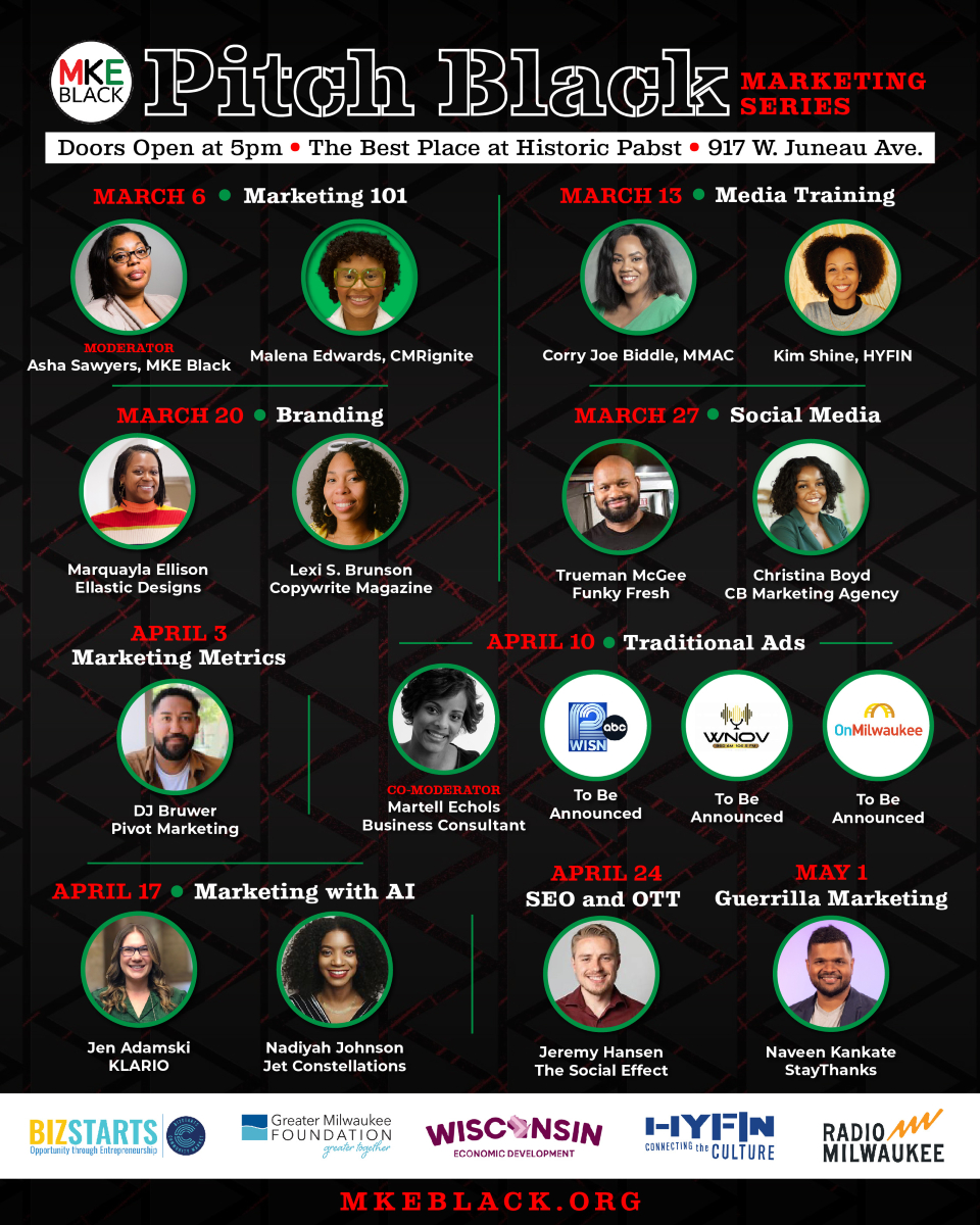 🚨 FREE Social Media Marketing Session for Small Business Owners! 🚨
Hey y'all! I've been holding this in, and I can finally announce. I’m teaming up with MKE Black to host a FREE session on social media marketing for small business owners! 🎉
📅 Thursday, March 27
⏰ 6 PM - 8 PM
📍 The Best Place at Historic Pabst (907 W. Juneau Ave)
If you’re a small business owner looking to grow your brand, attract more customers, and make a BIG impact online, this session is for you! We’ll cover key strategies, content tips, and practical steps to help you maximize your social media presence.
Don't miss out—tag a fellow business owner who needs this!