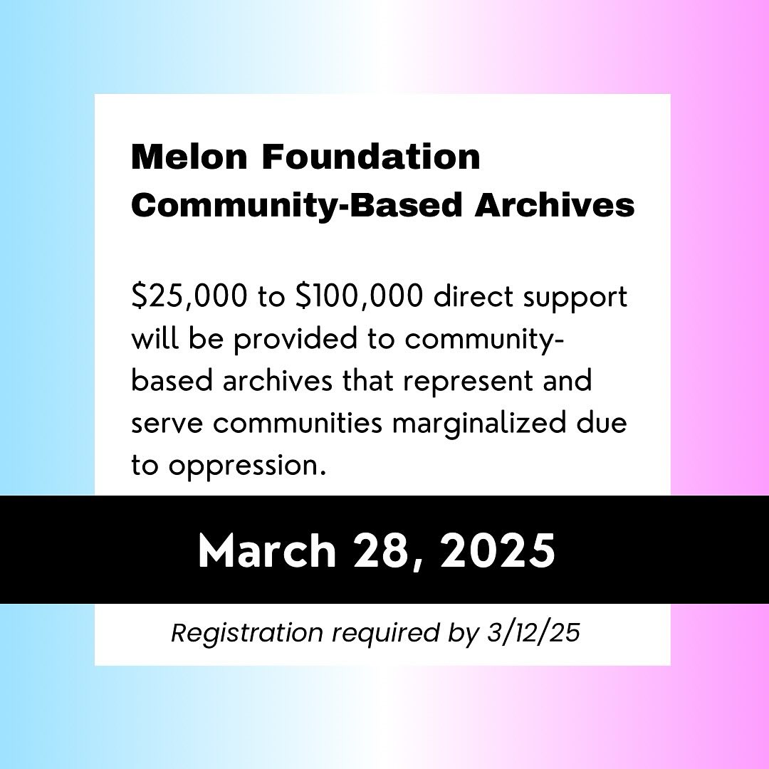 MARCH GRANTS
$25,000-$100,000
BIPOC, LGBTQIA+
⏳ Due 3/28/25
$25,000 to $100,000 direct support will be provided to community-based archives that represent and serve communities marginalized due to oppression.
https://www.mellon.org/article/call-for-proposals-community-based-archives-2025
#unrestrictedfunds #marchgrants #artists #callforentries #deadline #grants #grantwriting #artprize #grantconsultant #grantpro #fundraising #development #bipoc #lgbtqia
