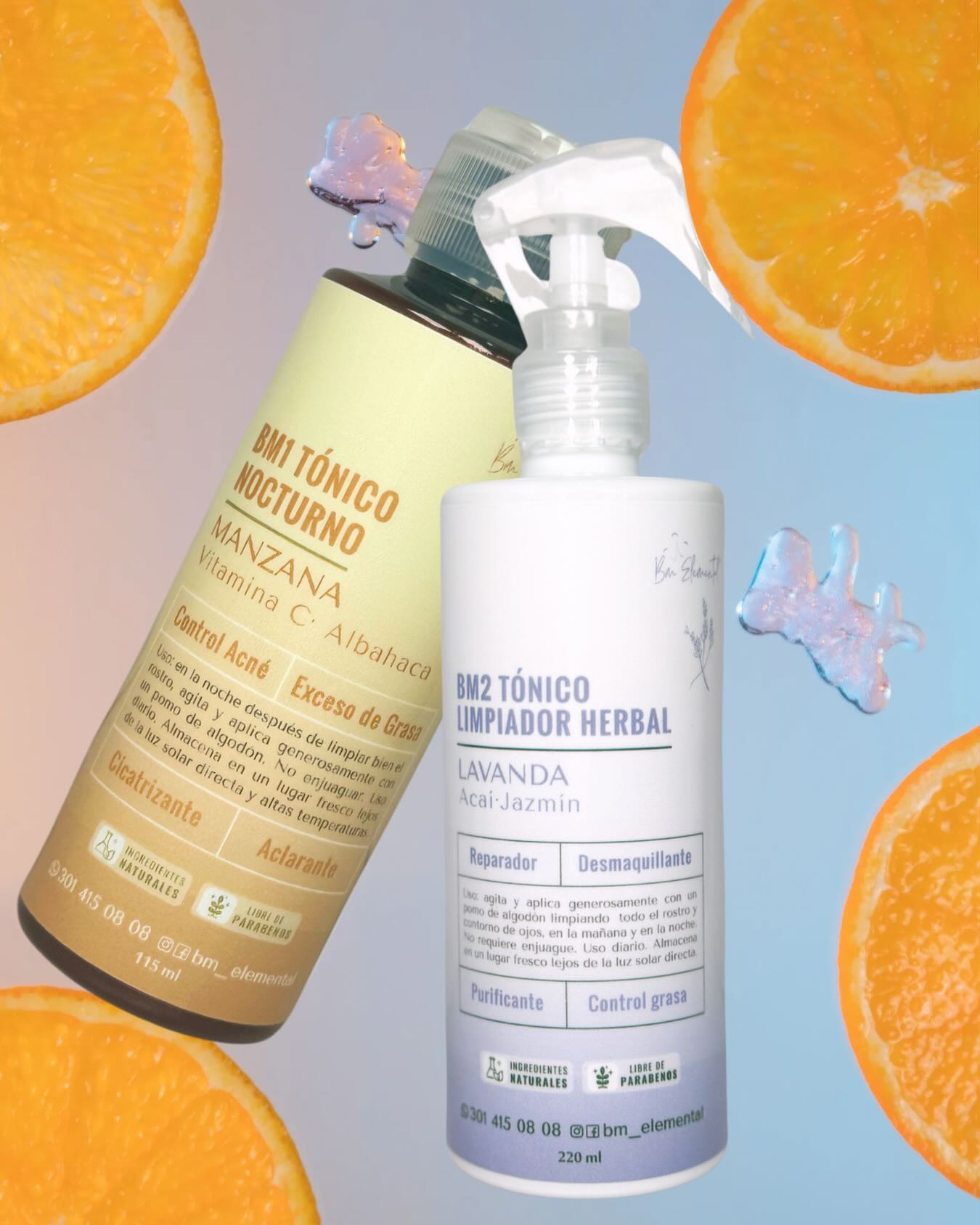 ✨ Dúo perfecto para tu piel ✨
Cuida, limpia y equilibra tu rostro con nuestros tónicos naturales. 🌿💦
🌙 BM1 Tónico Nocturno – Manzana, Vitamina C y Albahaca para controlar el acné, el exceso de grasa y regenerar tu piel mientras duermes.
☀️ BM2 Tónico Limpiador Herbal – Lavanda, Açaí y Jazmín para purificar, desmaquillar y equilibrar tu piel día y noche.
¡Dale a tu piel el amor que se merece! 💛💜 #SkincareNatural #TónicosFaciales #PielRadiante