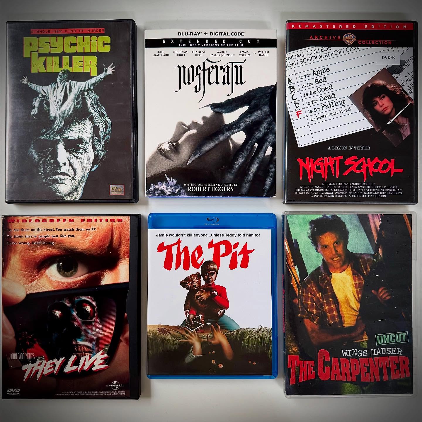 My recent Horror Haul !!! What’s your favorite???
#horror #horrormovies #scary #nosferatu #theylive #psychickiller #thepit #thecarpenter #nightschool #dvd #bluray #evilqueensf #reflectionsofdarkness #lgbt #vampire #slasher #gay #dragqueen #podcast #love #instagood #instahorror