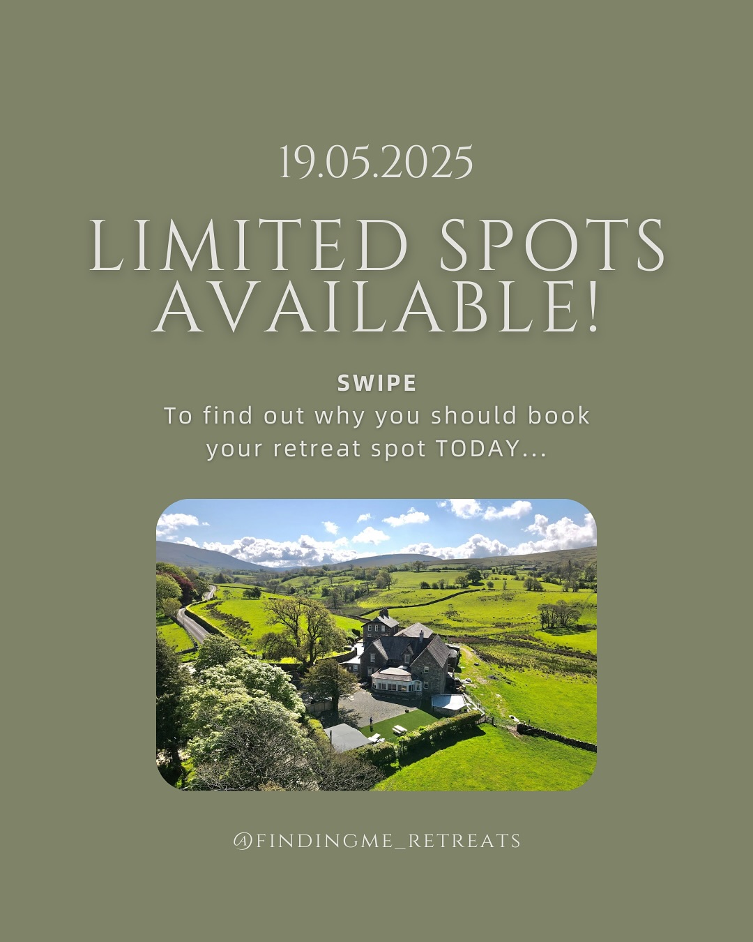 đ¨Â Limited Spots Available Make sure you save your spot!
Time is ticking! âł Our early bird offer ends this Friday which saves you £50, but only if you act fast! đżâ¨
With limited spaces, once theyâre gone, theyâre GONE.
Why not prioritise YOU today, a life-changing retreat awaits đ
đ Tap the link in bio to book now!
#BookYourSpot, #LimitedSpaces, #ActNow, #ExclusiveRetreat, #WomenWellnessJourney #SelfCareStartsNow #wellnessjourney #wellness #wellnessretreat #retreatsforwomen