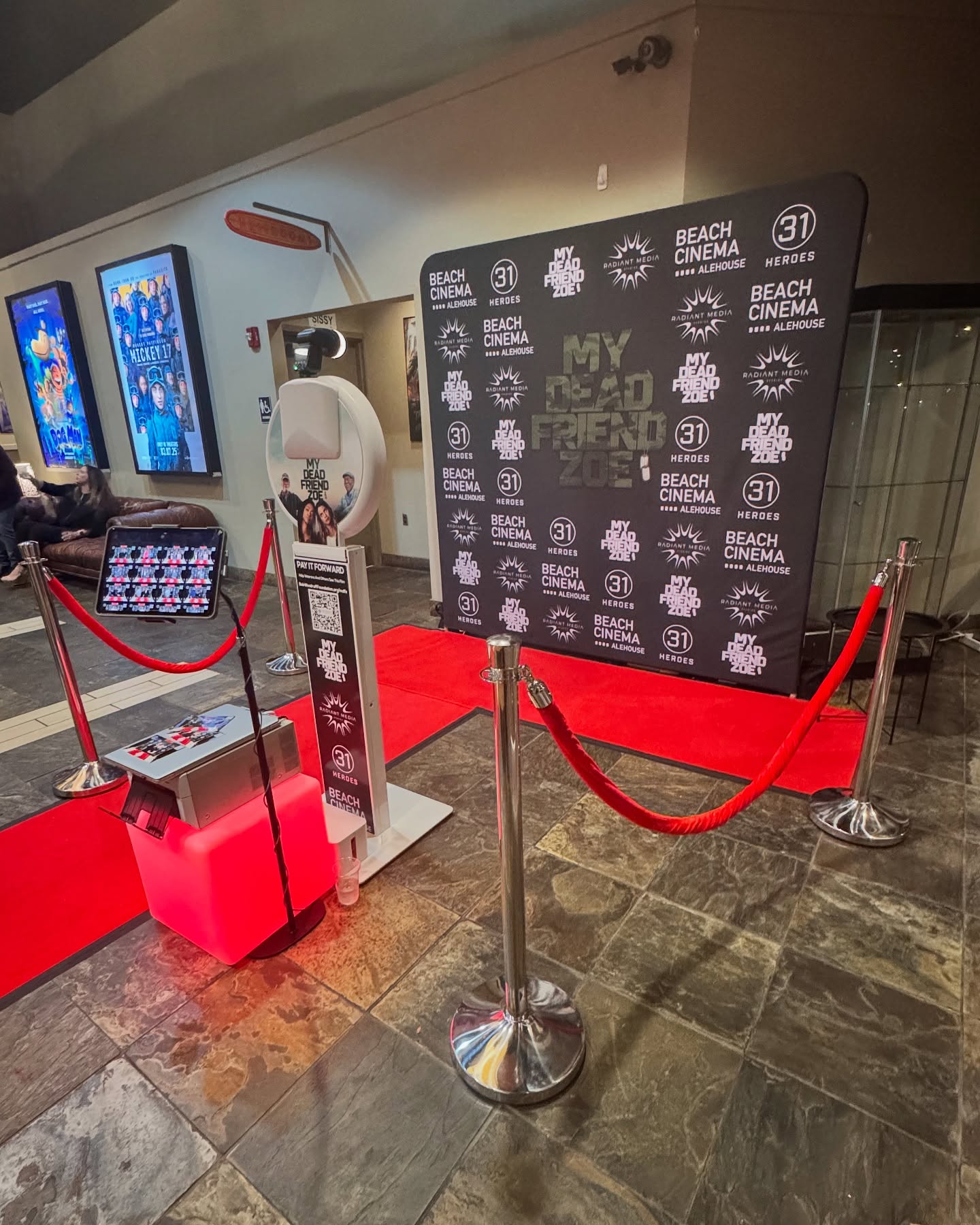 Stellar night last night with a Red Carpet Movie Premier activation for the release of @mydeadfriendzoe at @beachcinemaalehouse!
This was fun to put together and to be a part of the whole experience. A full package of the Aura Plus Booth, the Red Carpet & Ropes, Customized Step-and-Repeat Backdrop, Booth Wrap, Start Screen Animation, Microsite Landing/Sharing Page, Sharing Station and Photo Overlay really brought it all together.
It was a pleasure working with @radiant_media_studios, meeting some great folks from @31heroes, and interacting with all of their special guests who had an amazing time.
Highly recommend that you check out the award winning and highly reviewed @mydeadfriendzoe movie that is releasing in theaters nationwide today!
Also… if you want to donate to help allow veterans and others go see this military-based comedy, you can use the QR code included in the pics of this post or paste the link below into your browser…
bobwoodrufffoundation.org/mdfz