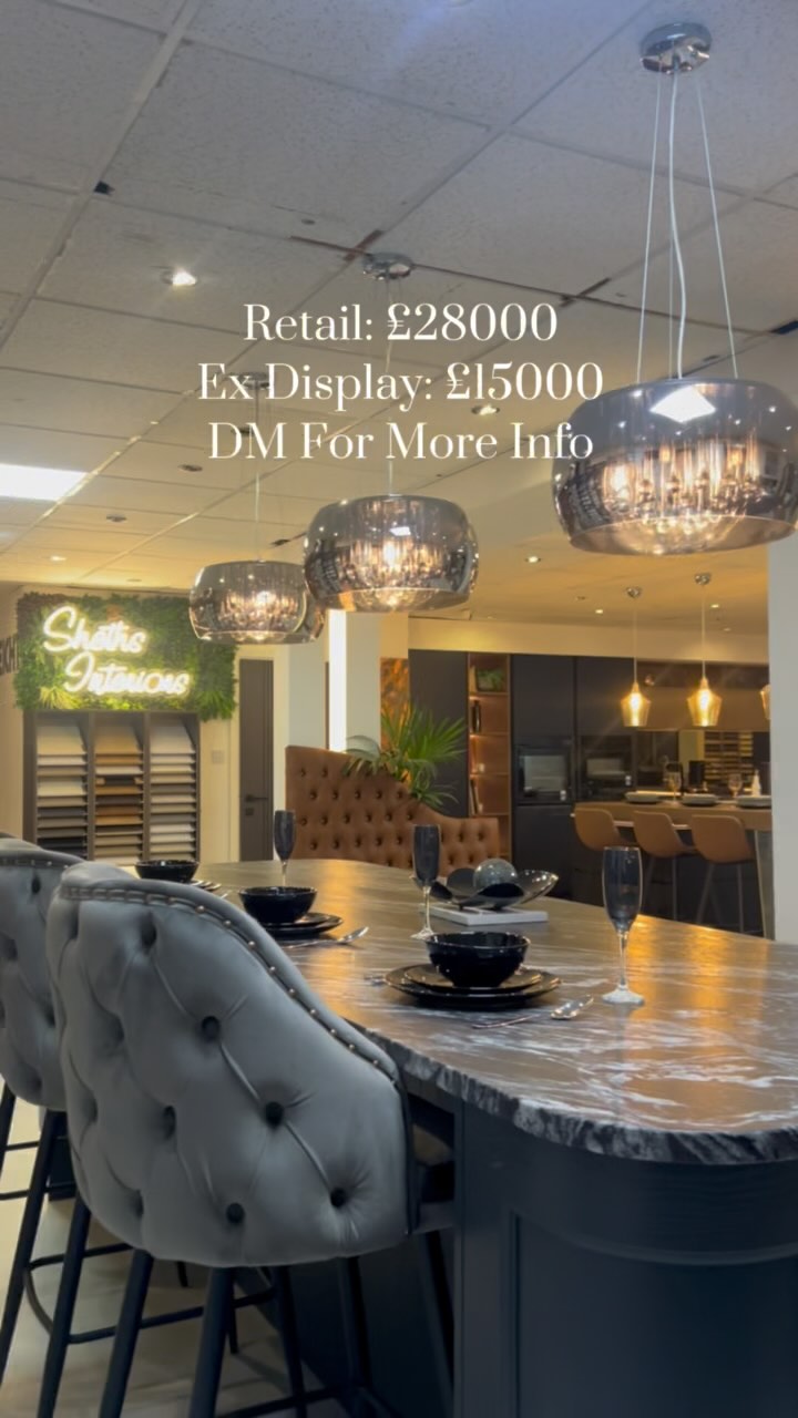 Luxury for less ✨ This stunning ex-display kitchen is up for grabs! Originally £28,000, now just £15,000. Don’t miss out on this incredible deal – DM for more info! #LuxuryKitchens #ExDisplaySale #KitchenGoals