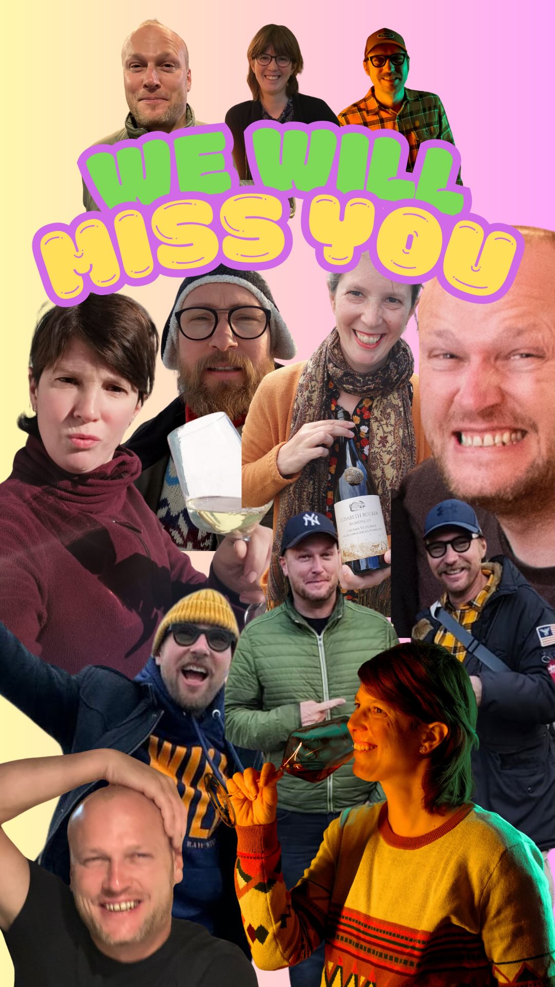 Das hat ein Weilchen gebraucht, bis wir das verdaut haben, aber wie heißt es immer? Einmal JWW, immer JWW. Aber manche von uns werden letztendlich doch zu alt und dann bleibt einem nichts anderes über, als den Weg ins Seniorenheim einzuschlagen. Spaß bei Seite: mit Ende 2024 haben Lisi, Leo und Michi sich aus unserer Gruppe verabschiedet, weil die drei mittlerweile so berühmt sind, dass sie uns nicht mehr brauchen, wir sie trotzdem aber bis auf Lebenszeit ehren und lieben werden. Wie wir von Adi Schmid wissen, dürfen wir nicht von Legenden reden, denn Legend sind in der Regel nicht mehr unter uns, aber wir können auf viele legendäre Erinnerungen mit diesen 3 wundervollen Menschen zurück blicken 🥹❤️ Ob Wien, Düsseldorf, London oder sonst wo, Tanzen stand ganz oben auf der Liste des Pflichtprogramms und Leo ist mittlerweile rund um den Globus für seine sexy Moves bekannt. Unseren Lieblingssüdsteirer werden wir weniger wegen seiner unverständlichen Aussprache, mehr aber wegen seiner Denkerpose vermissen und unsere Lisi wird eine große Lücke hinterlassen, weil uns zukünftig niemand mehr daran erinnern wird, dass ausreichend Schlaf auch wichtig ist. Mit einem weinenden und einem lachenden Auge sagen wir Bussi & Baba zu diesem Trio. Weinen, weil wir die Tanzeinlagen vermissen werden, lachend, weil wir wissen, dass wir bei nächster Gelegenheit wieder bellend und tanzend ein Glas Wein gemeinsam trinken werden. Wir wünschen euch als Truppe von Herzen alles Gute und Michi wünschen wir, dass sein Klopapiervorrat niemals ausgehen möge. Wir haben euch lieb und DANKE, dass ihr einen Teil der JWW-Geschichte mitgeschrieben habt!
#jungewildewinzer #jww #abschied #abinsseniorenheim #altegeilewinzer