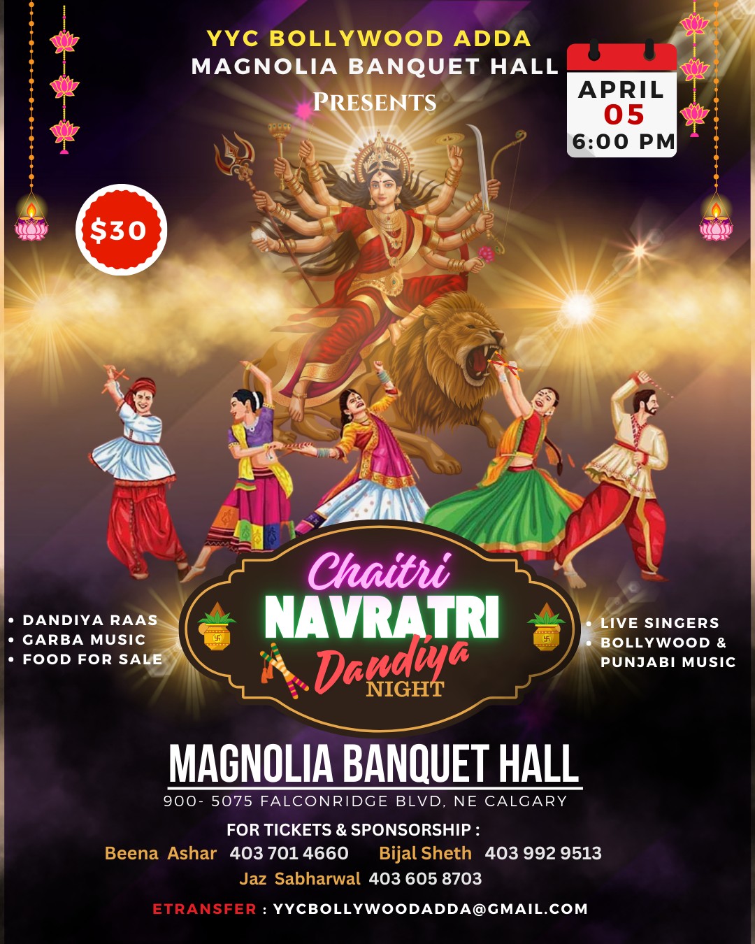 Chaitri Navratri Dandiya Night
Join us on April 5, 2025, for an unforgettable evening filled with vibrant Garba Rass, live performances, and delicious food from amazing Indian food vendors. Come celebrate the spirit of Navratri with us!
#garba #navratri #navratrispecial #dandiya #garbanight #india #garbalover #garbadance #gujarati #navratricollection #gujju #gujarat #love #instagram #garbaqueen #mumbai #festival #durgapuja #ahmedabad #surat #dance #durga #indianfestival #k #chaniyacholi #calgarygarbanight #jaimatadi #kinjaldave #navratrigarba #happynavratri