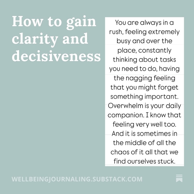 If you feel stuck at the moment, head over my Substack where I share few tips how to gain more clarity.
#overwhelm #clarity #journaling