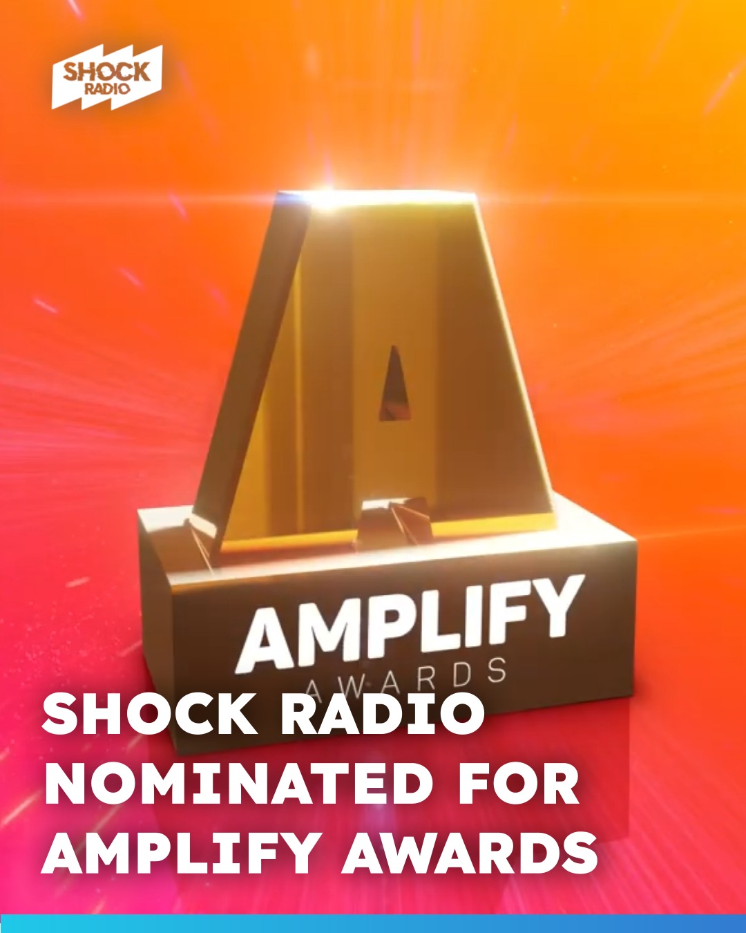 🏆 WE'VE BEEN NOMINATED!!
Shock Radio has been nominated for THIRTEEN awards at this year's @studentradioassociation Amplify Awards!
Congratulations to all those who submitted entries and we'll see you all in Salford next month!