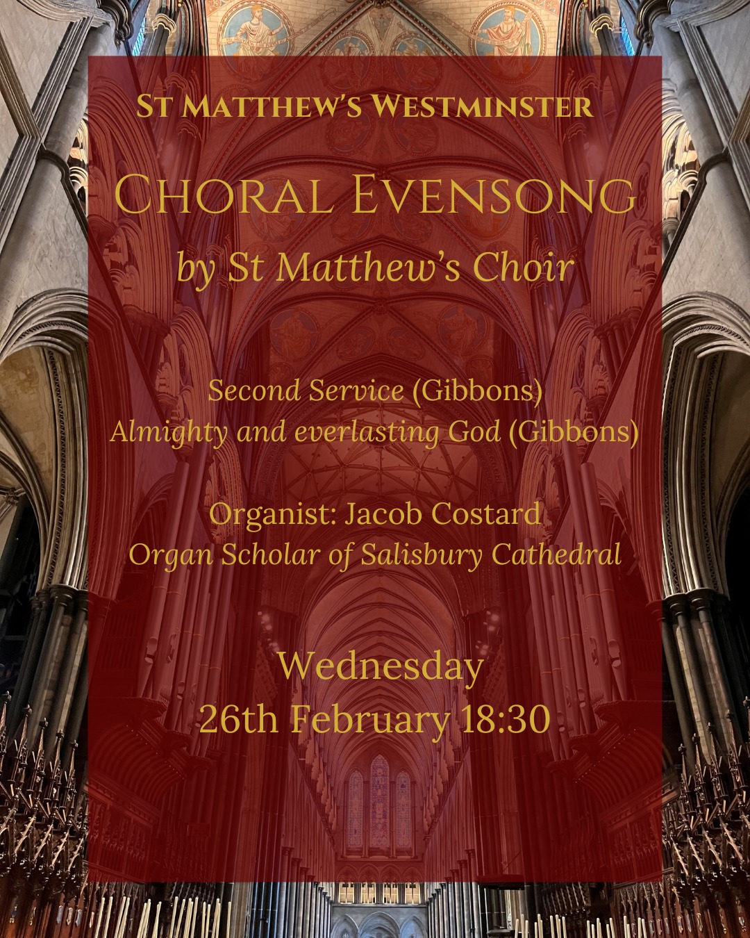 Come and join our service of Choral Evensong this evening!