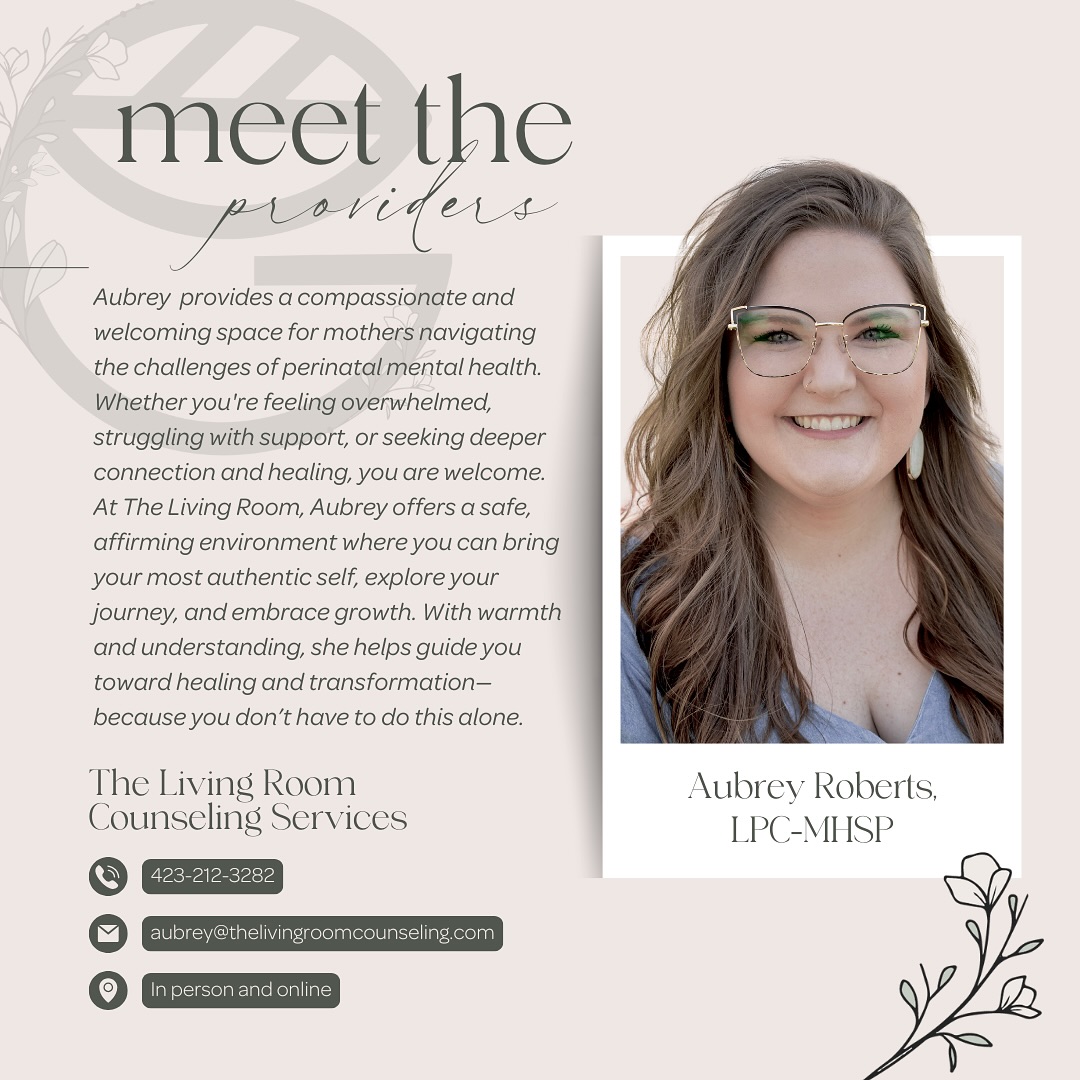 At The Living Room Counseling Services, you are welcome. Whether you’re feeling overwhelmed, suffering in silence, or longing for connection, this is a space for healing, growth, and transformation.
Aubrey Roberts, LPC-MHSP provides compassionate, evidence-based therapy, including EMDR, to help you process trauma, alleviate burdens, and gain deeper insight into yourself. Through this restorative journey, you’ll receive the tools, guidance, and support needed to shift perspectives and move toward healing.
Aubrey believes in the power of community and connection—because no one should have to navigate life’s challenges alone. She’s here to walk alongside you, offering a safe space to explore, heal, and grow.
✨ Book your free consultation with her today and take the first step toward comfort and healing. Aubrey is ready to support you on this journey. ✨
Learn more about Aubrey at:
📞 423.212.3282
💻 https://www.psychologytoday.com/us/therapists/aubrey-roberts-johnson-city-tn/1284906
📧 Aubrey@thelivingroomcounseling.com
#AubreyRobertsLPC #GroveHealthCollective #TheLivingRoomCounselingServices