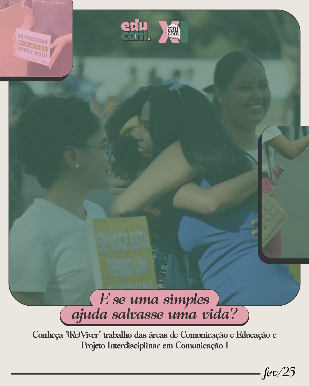 Em sequência com os posts dos trabalhos Educomunicativos e de PIC I, apresentamos o minidocumentário “(Re)Viver”, executado por Ana Carolina Evora, Calebe Dias, Carolina Longhi, Fernanda Pugliero, Gabriel Morais e Vinícius Granussi.
Evidenciando a importância do trabalho voluntário do grupo “HELP”, o grupo debate sobre o bem-estar emocional e busca uma conscientização acerca de distúrbios mentais, vivências de abuso e vícios.
Afinal, o lema “Não te julgo, te ajudo” não é atoa: reforça o compromisso com a empatia e a compressão ao próximo.
Para saber mais, acesse o Instagram do grupo HELP (@help.fju) ou o link do Youtube (https://youtu.be/jNxdMOAkFbw) para assistir ao minidocumentário.
#helpvoluntariado #minidoc #educomunicação