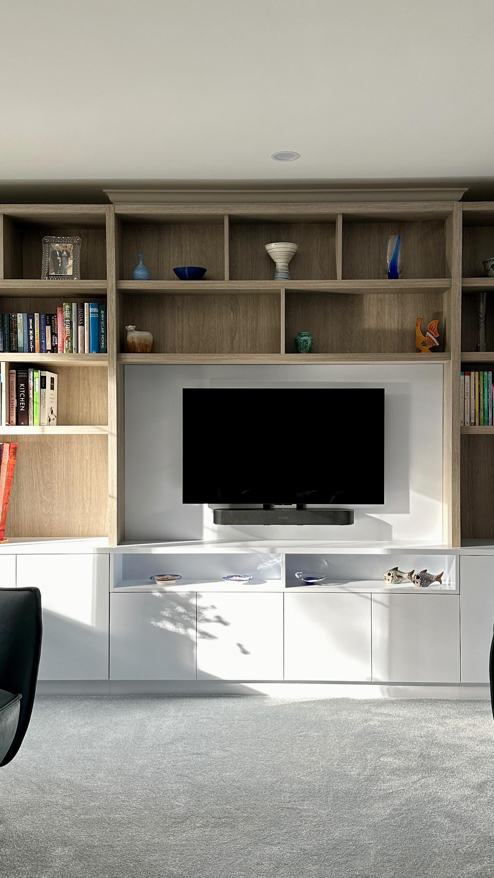 In the workshop, when creativity comes to life. We begin with the customer’s rough ideas, transforming their uneven alcoves into a bespoke media unit. Every step from meticulous making and precise spraying to the final installation reflects our passion for design. The space evolves as we optimize every inch, turning potential into a seamless work of art. This is our creative process in action.
#mediaunit #bespoke #handmade #design #interiordesign #decor