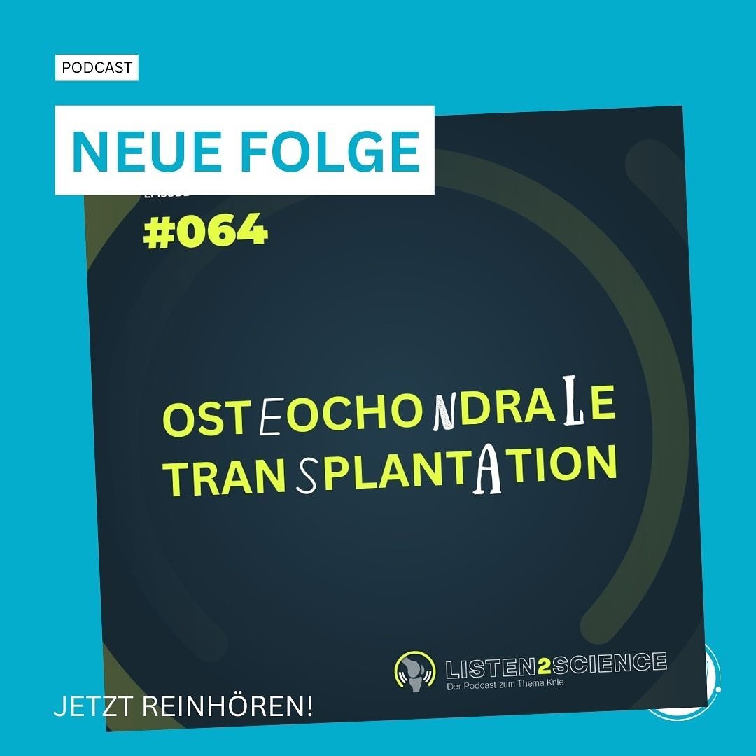 Neue Podcastfolge zur osteochondralen Transplantation bei Knorpel- und Knorpel-Knochen-Defekten. Link in Bio !