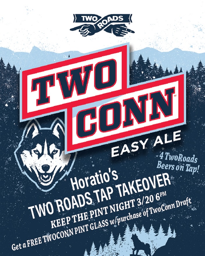 Mark your calenders for Keep The Pint Night!🗓️ We’ll be kicking off March Madness on the 20th🏀 with a @tworoadsbrewing tap takeover! We’ll have 4 draft lines dedicated to serving up some of their great beers! Get a FREE Two Conn pint glass with purchase of Two Conn draft plus other giveaways throughout the night!