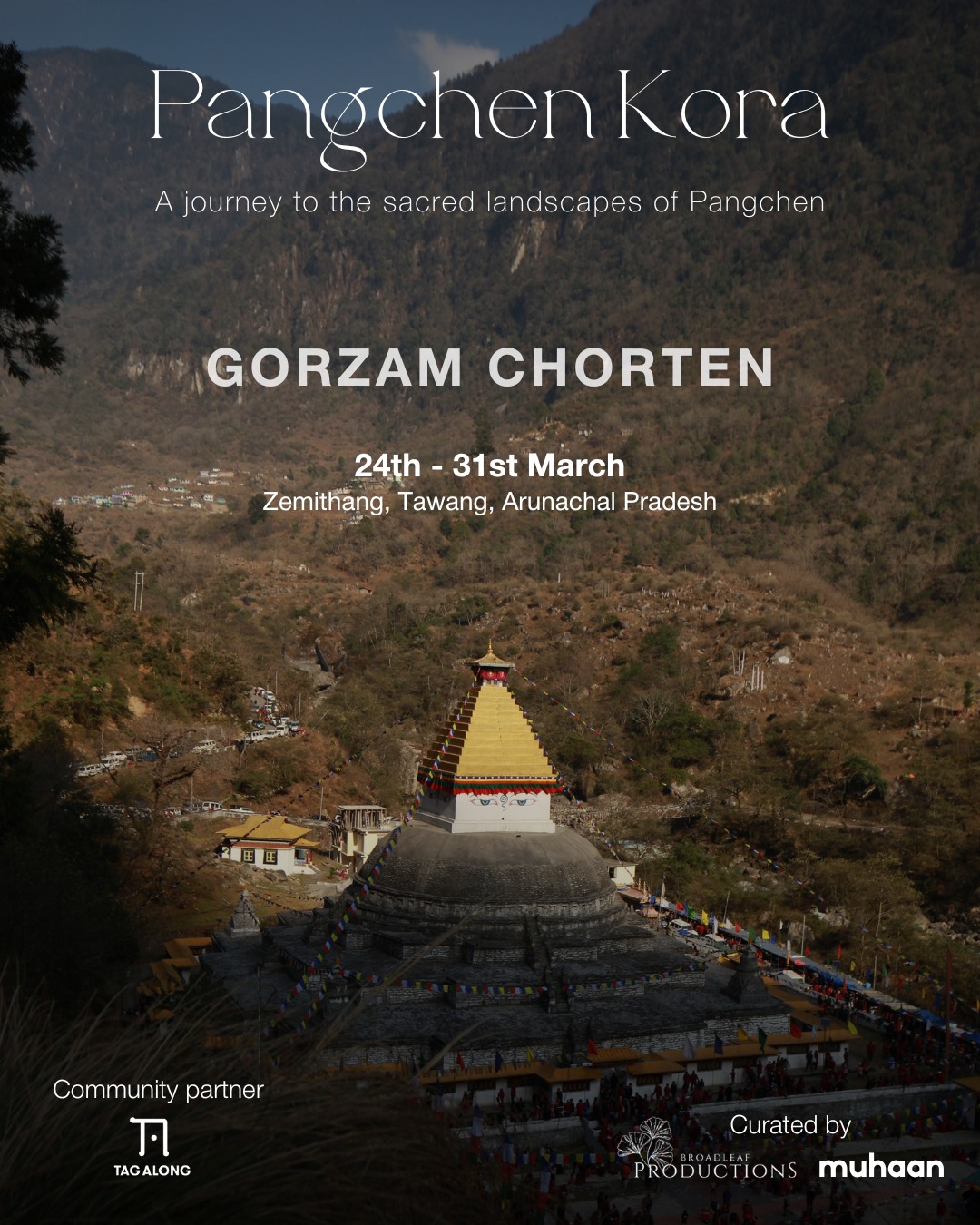 Built in the early 12th century by the revered Monpa monk Lama Pradhar, Gorsam Chorten stands as a timeless symbol of faith and cultural heritage. Inspired by Nepal’s Boudhanath Stupa, legend says Lama Pradhar was so mesmerized by its design that he carved a miniature model of it from a radish before recreating it in Pangchen.
Each year, the Gorzam Kora Festival brings thousands of pilgrims and visitors from Arunachal, Bhutan, Nepal, and beyond—uniting faith, tradition, and celebration at this sacred site.
A journey through time, devotion, and Himalayan heritage.
#GorsamChorten #SacredHimalayas #GorzamKora #MonpaHeritage #HiddenHimalayas #SpiritualJourneys