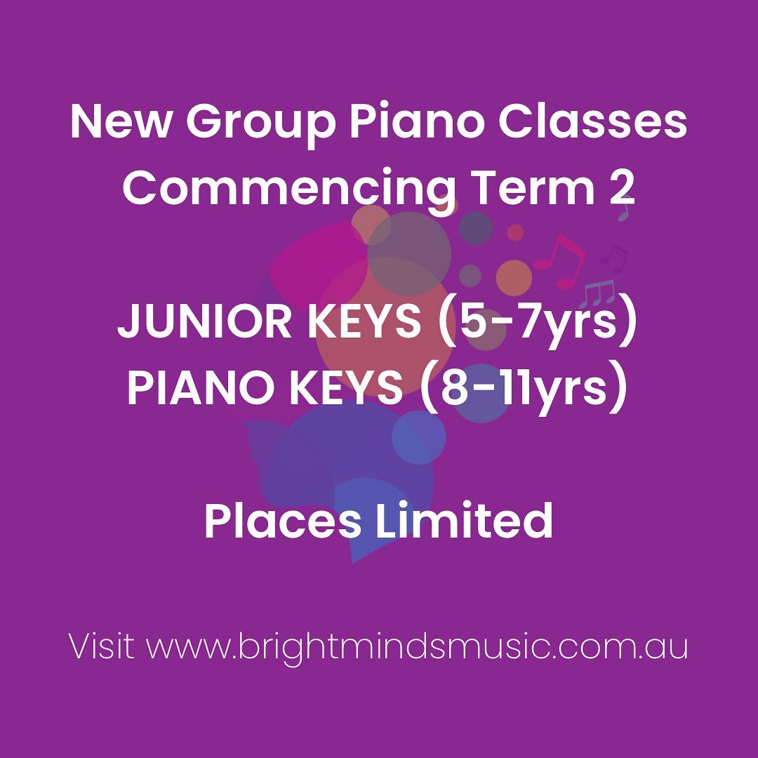 See www.brightmindsmusic.com.au for further details about our beginner group piano classes for kids! We are a start-up studio in Ivanhoe East, and we are now accepting enrolments for Term 2 classes! 🎹