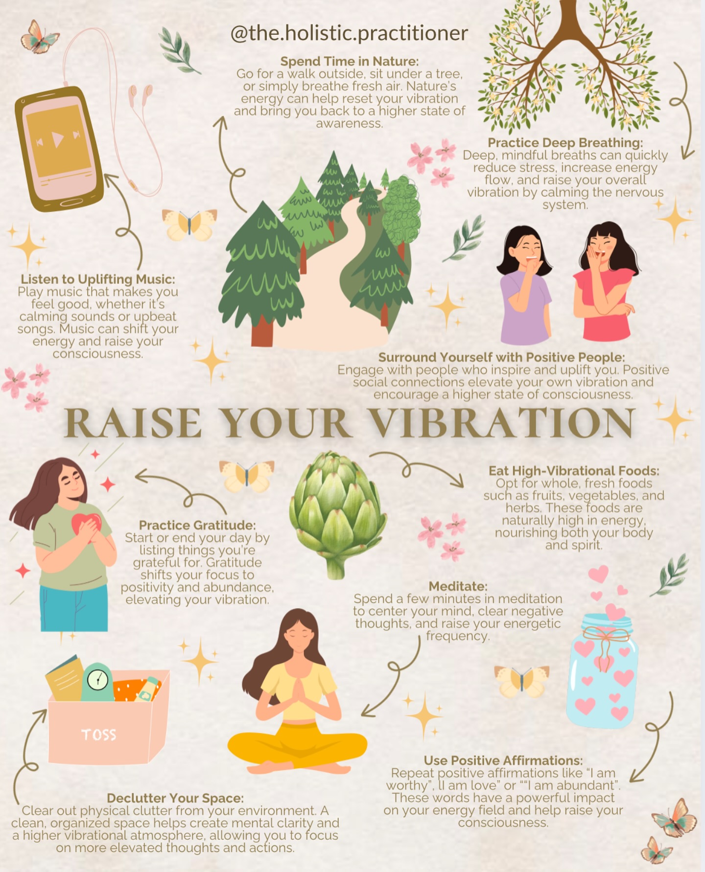 Want to raise your vibration and elevate your consciousness?
Here are some tips that have helped me in my journey..
✨Start by practicing gratitude, meditating daily, and spending time in nature.
✨Listen to uplifting music, breathe deeply, and repeat positive affirmations.
✨Surround yourself with positive people who inspire you and nourish your body with high-vibrational foods.
✨Declutter your space to create mental clarity and let go of the old energy.
Small changes, big shifts!
#RaiseYourVibration #ElevateYourConsciousness #PositiveEnergy #Meditation #Nature
