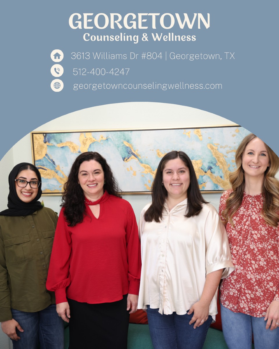 Meet the Team Behind Georgetown Counseling & Wellness 💙
At Georgetown Counseling & Wellness, we believe in creating a space where healing, growth, and connection thrive. Our dedicated team of therapists is here to walk alongside you through life’s challenges—whether you’re navigating anxiety, relationship struggles, grief, or major life transitions.
We are proud to serve the Georgetown, TX community, offering in-person and virtual counseling for individuals, couples, and families. Wherever you are on your journey, we’re here to support you with compassion and evidence-based care.
📍 3613 Williams Dr #804, Georgetown, TX
📞 512-400-4247
🌐 georgetowncounselingwellness.com
You don’t have to do this alone. Reach out today—we’re here to help.
#GeorgetownTX #MentalHealthMatters #TherapyForAll #HealingAndWellness #CounselingWithCare #SafeSpaceForHealing #StrongerTogether #georgetowntx #austinmentalhealth #atxmentalhealth #wilcomentalhealth #georgetowntxlife #georgetowntxbusiness #georgetowntxliving #austintxtherapist #georgetowntxblogger #hellogeorgetown #georgetowntxtherapy #georgetowntxarea #therapistsofinstagram #mentalhealthmatters