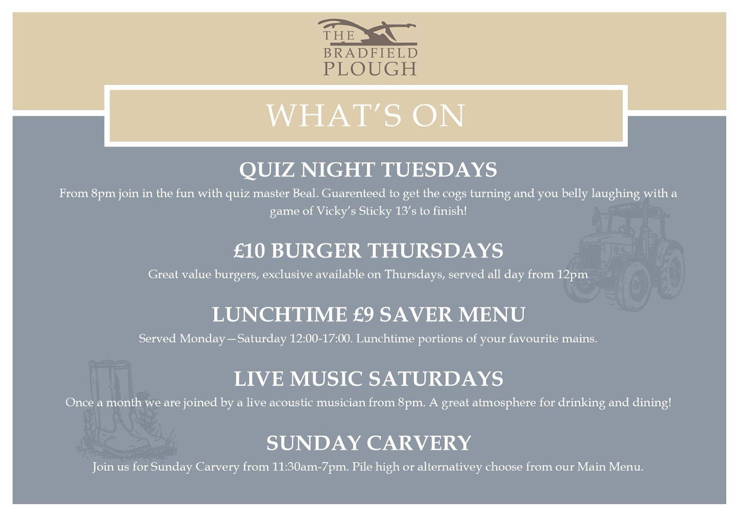 What’s on…
For more information on any of our events or to reserve a table just head to our website! Link in bio